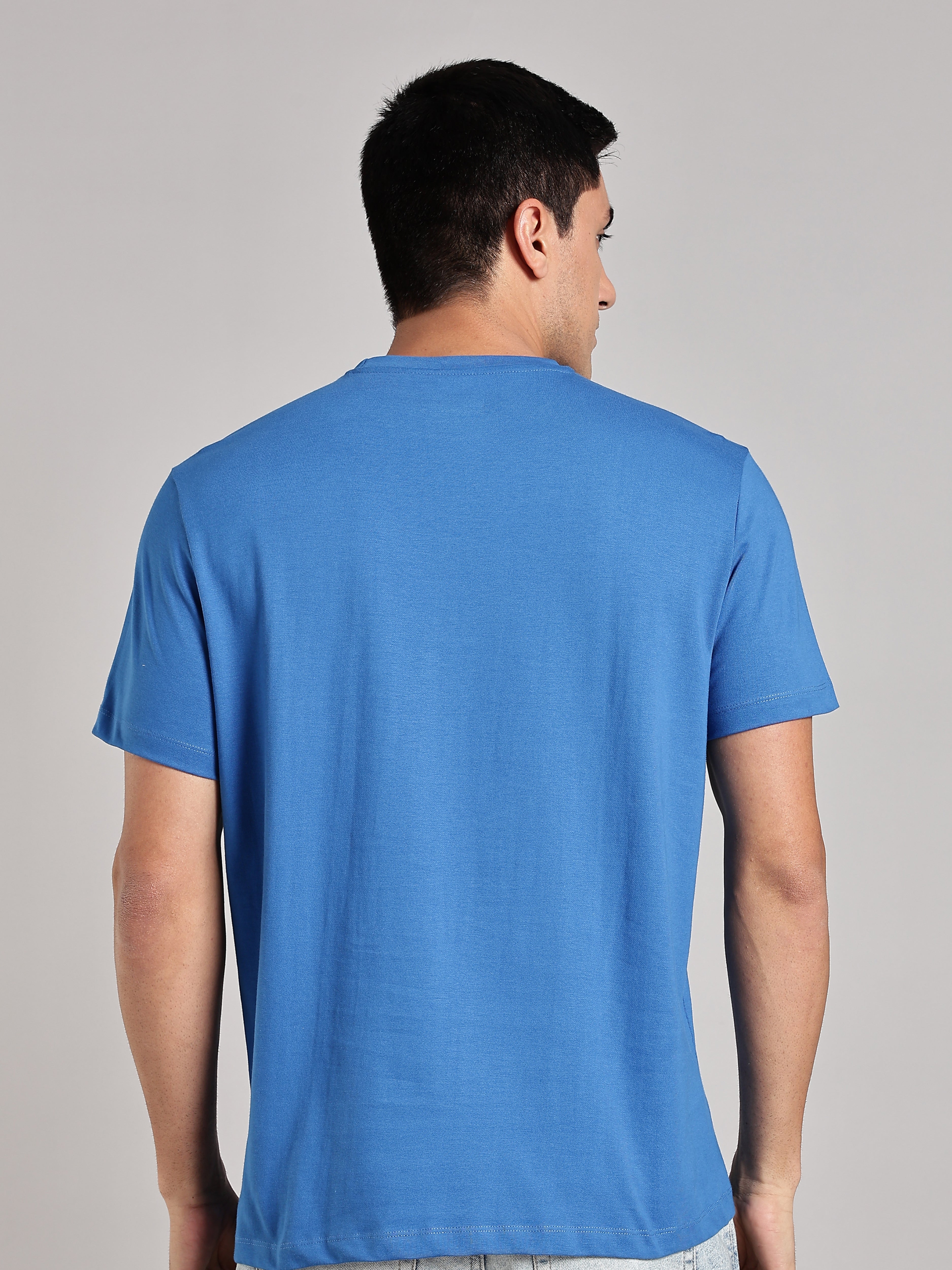 Black UC Signature Men's Soft Premium 100% Cotton Crew T-Shirt Ready Royal Blue