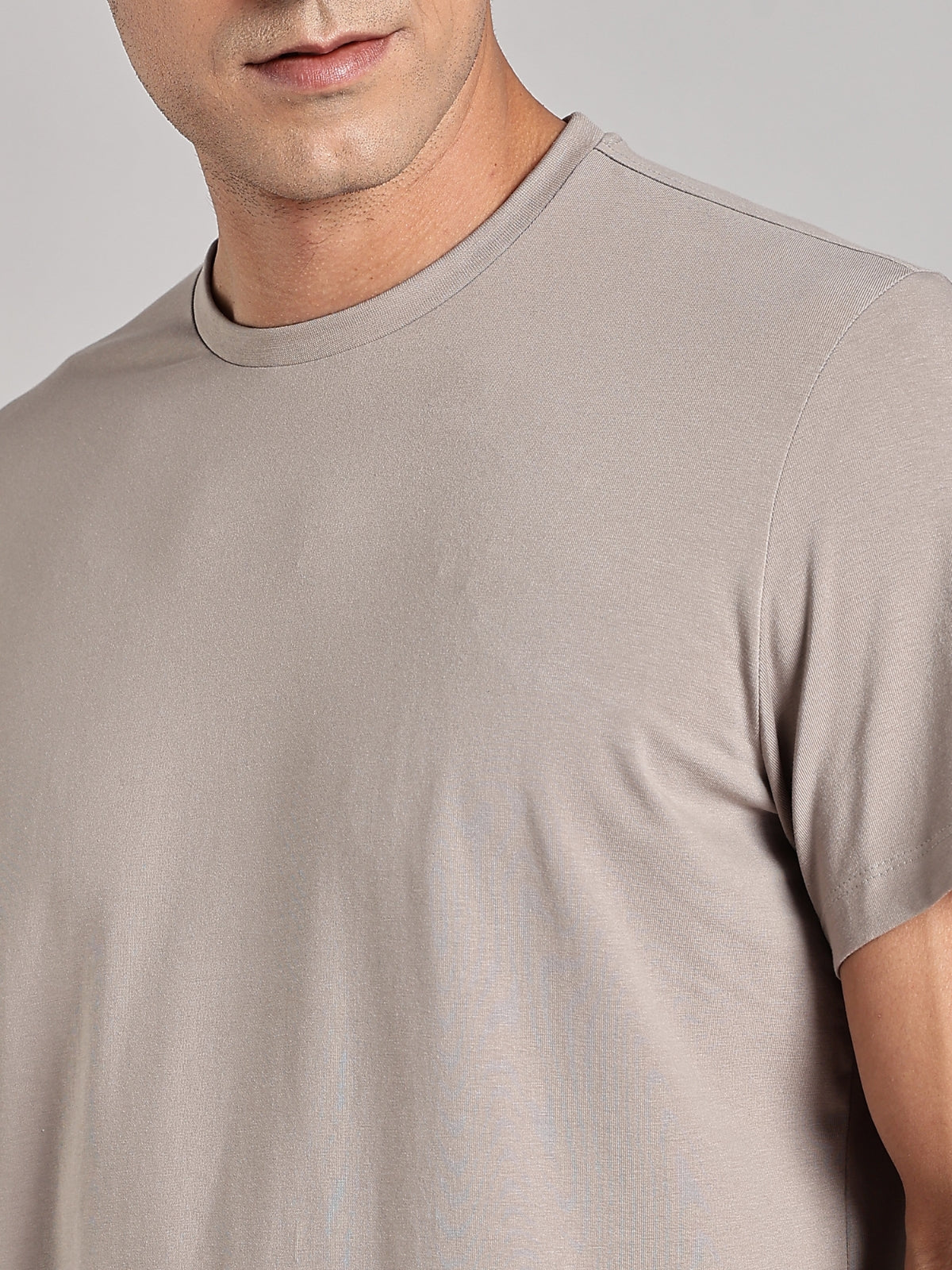Solid Men's Premium Muscle Fit Cotton Crew T-Shirt Make A Difference Atomic Aluminium