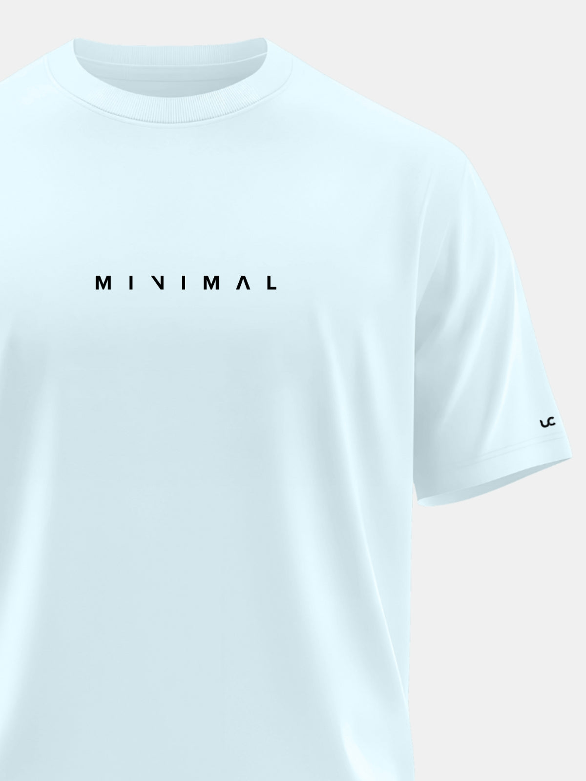 Solid Men's Premium Muscle Fit Cotton Crew T-Shirt Minimal Bubble Blue