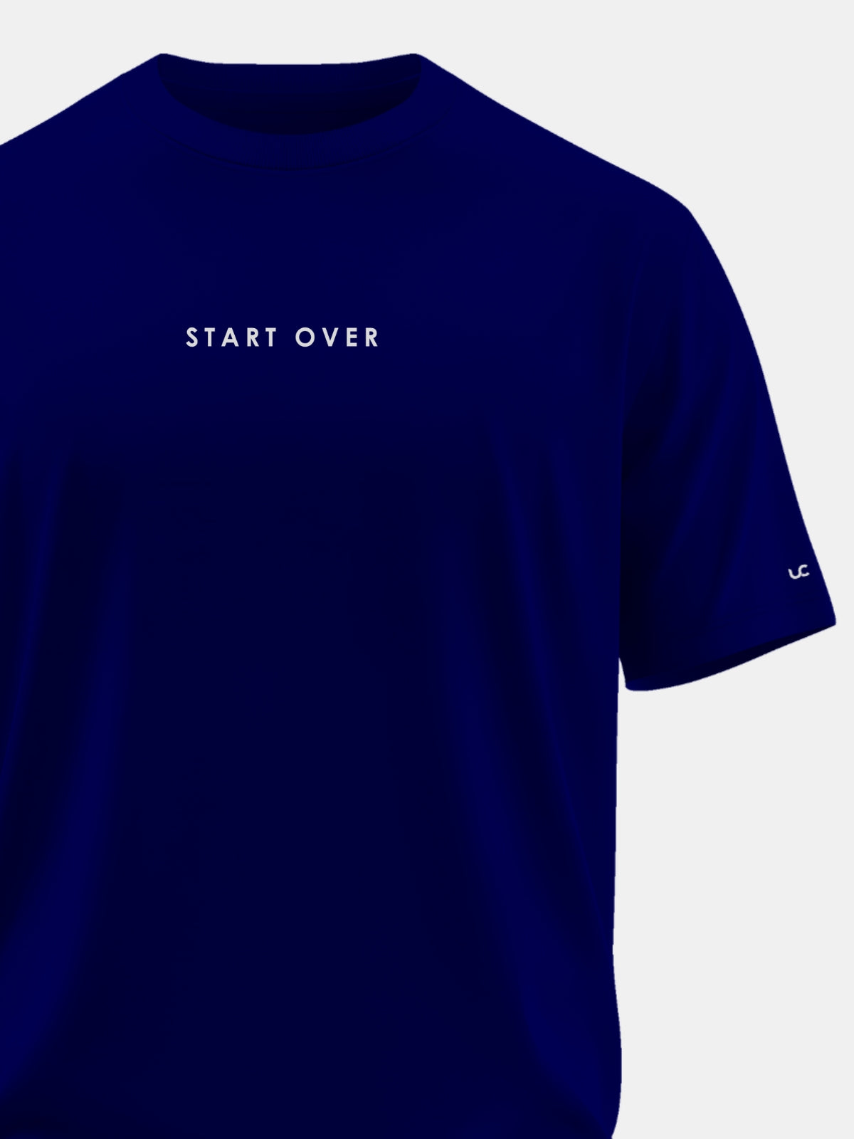 Solid Men's Premium Muscle Fit Cotton Crew T-shirt Start Over Novel Navy