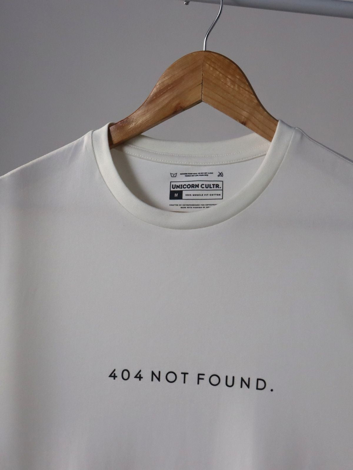 Solid Men's Premium Muscle Fit Cotton Crew T-shirt 404 Not Found Chalk White