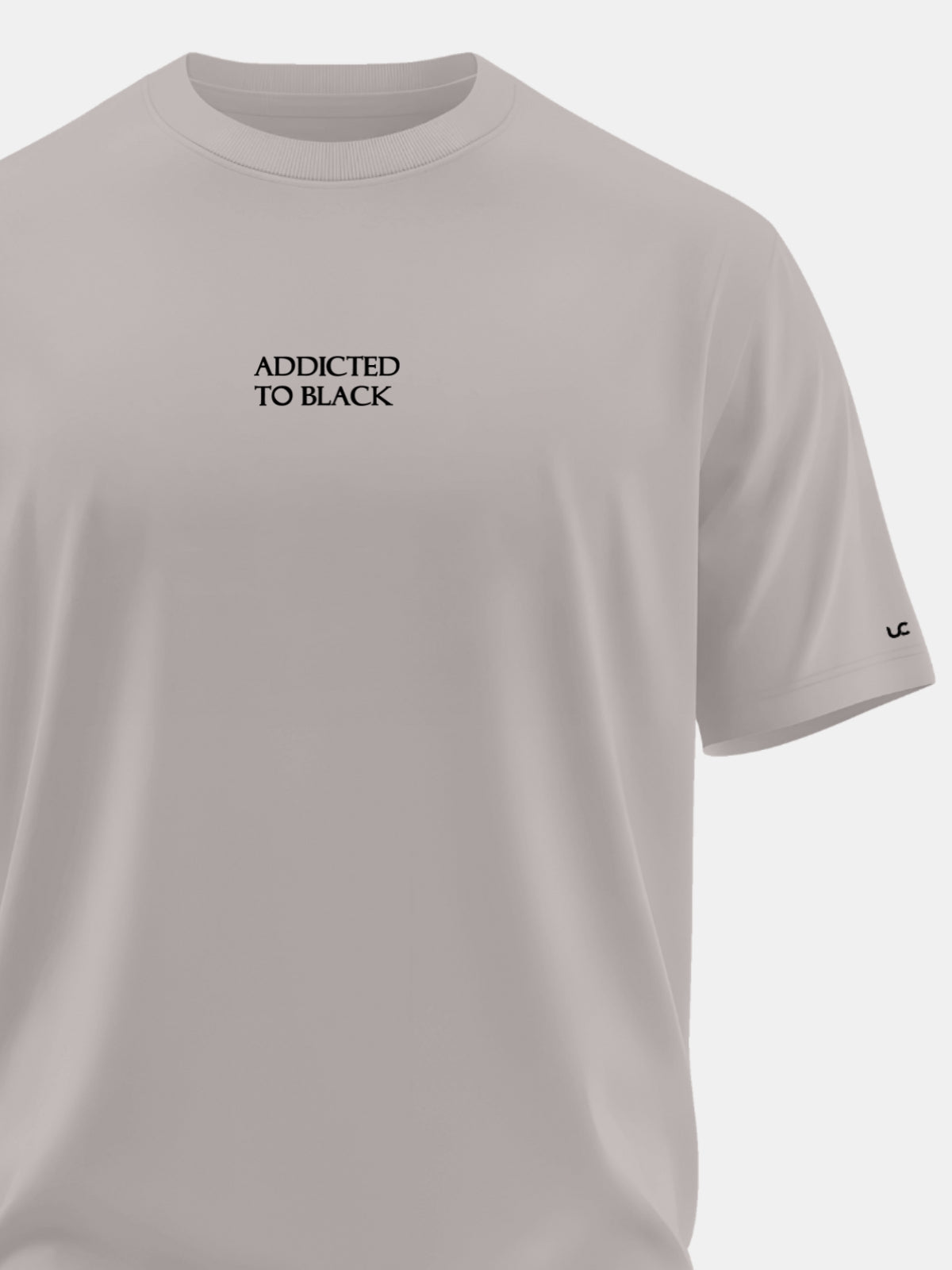 Solid Men's Soft Premium 100% Cotton Crew T-Shirt Addicted To Black Smoke Melange