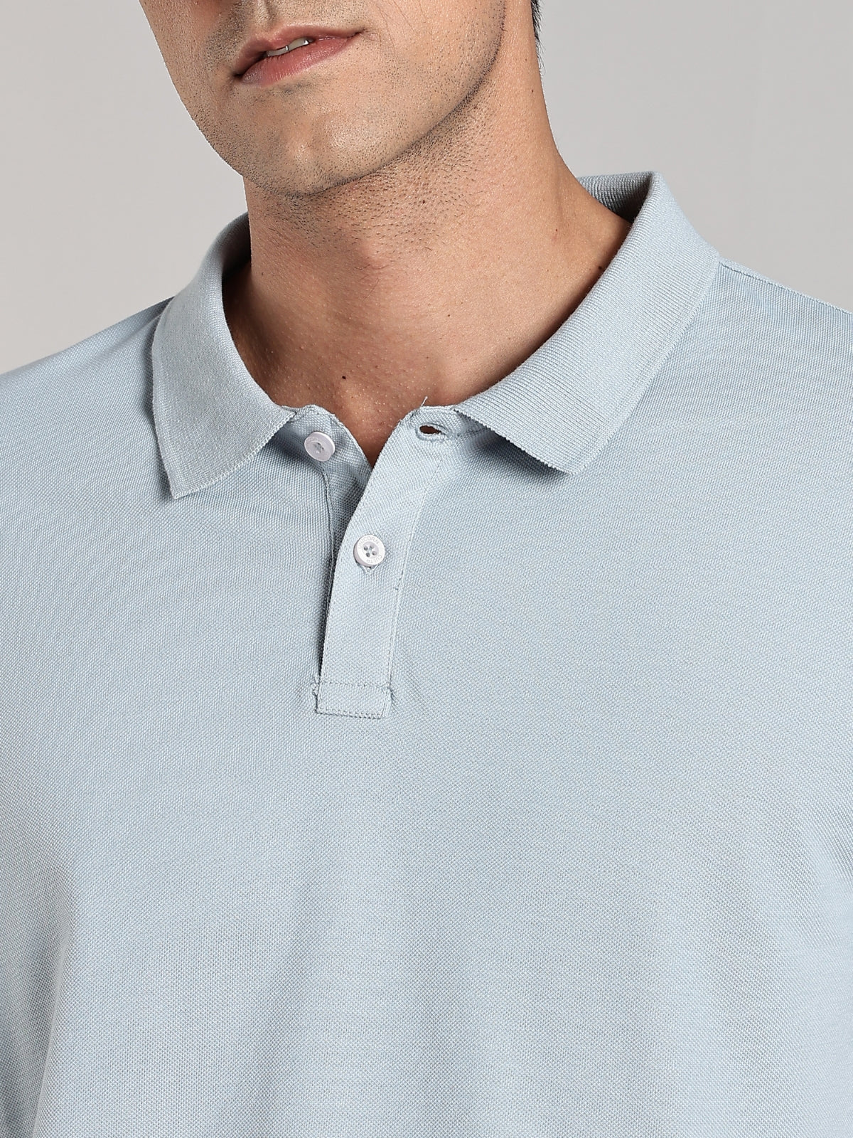 Solid Men's Soft Premium 100% Cotton Polo T-Shirt Bubble Blue