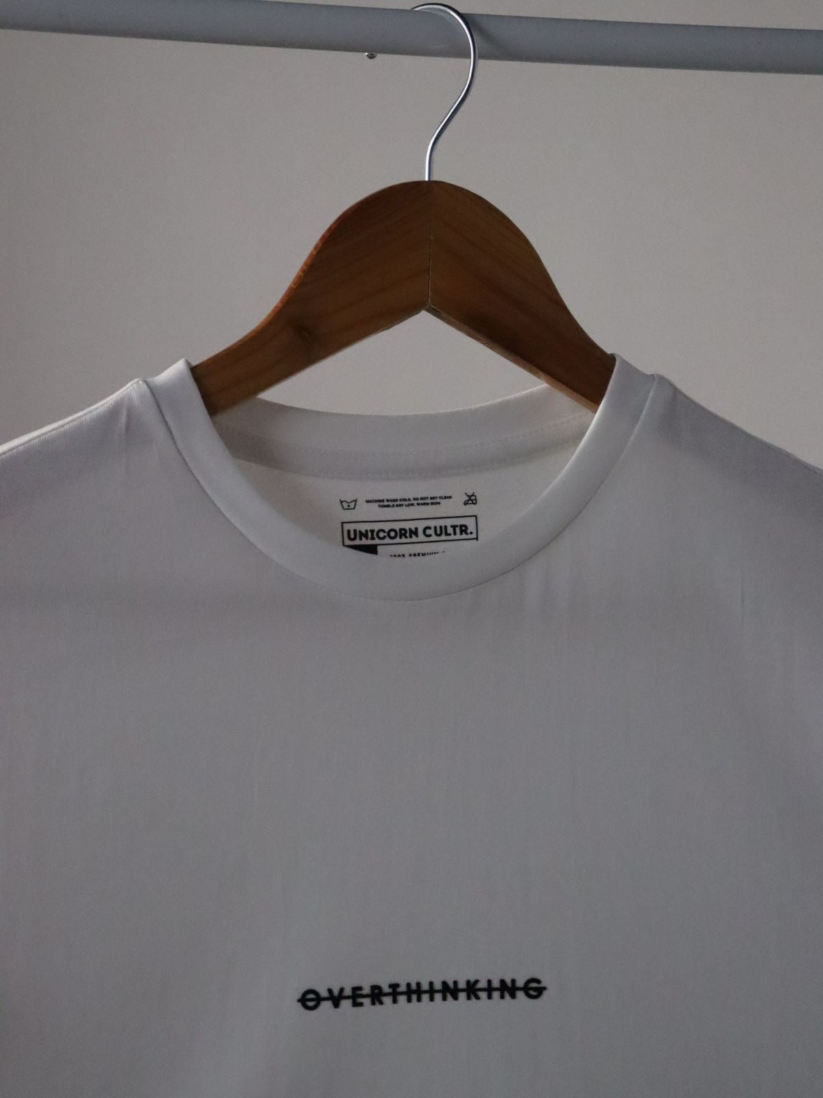 Solid Men's Premium Muscle Fit Cotton Crew T-Shirt Overthinking Chalk White
