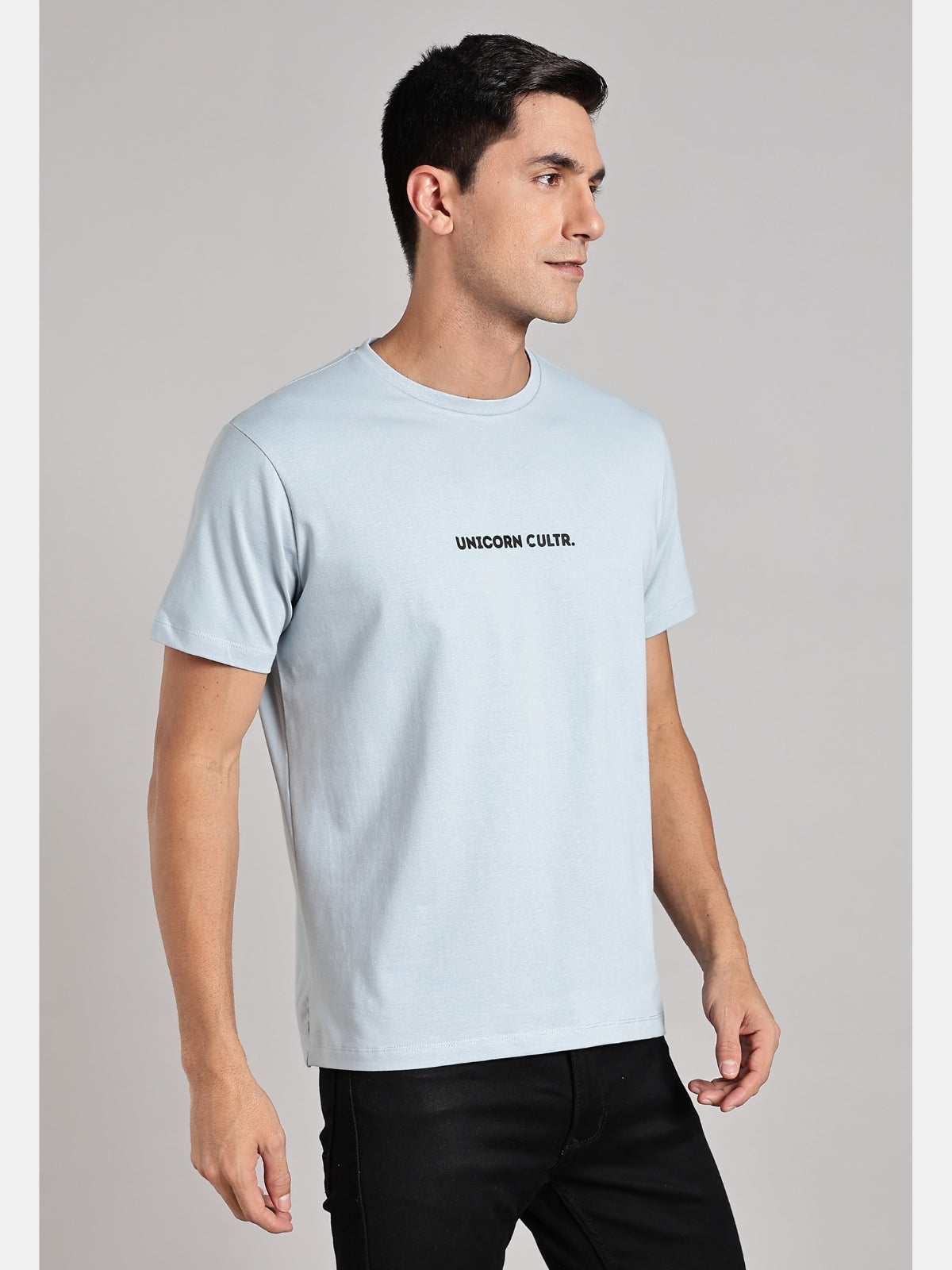 Black UC Signature Men's Premium Muscle Fit Cotton Crew T-shirt Bubble Blue