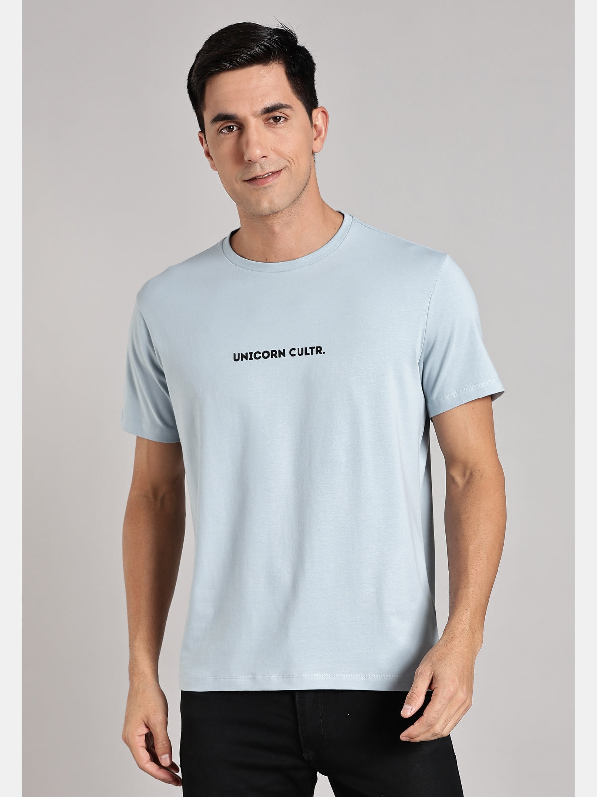 Black UC Signature Men's Premium Muscle Fit Cotton Crew T-shirt Bubble Blue