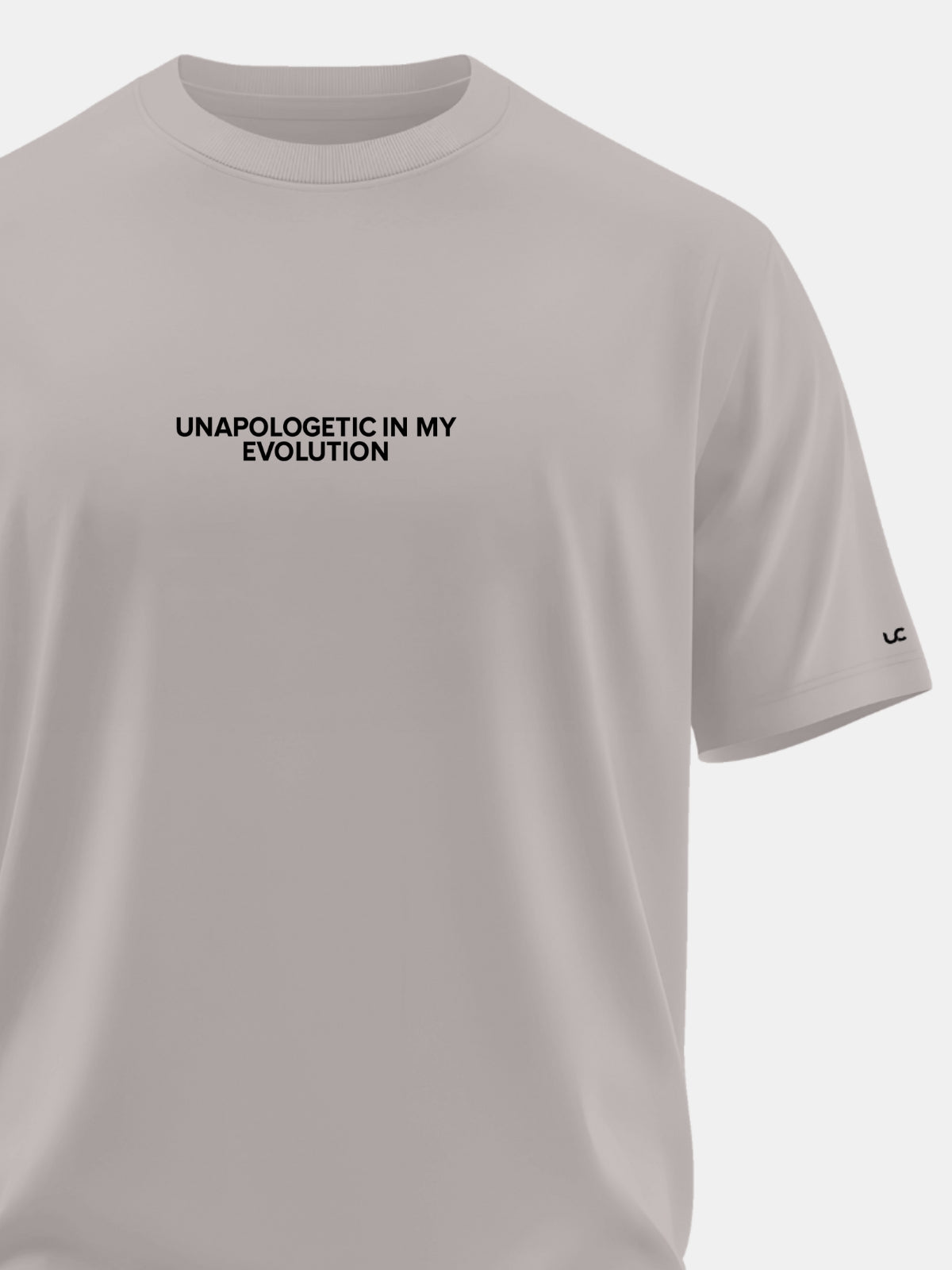 Solid Men's Premium Muscle Fit Cotton Crew T-shirt Unapologetic In My Evolution Atomic Aluminium
