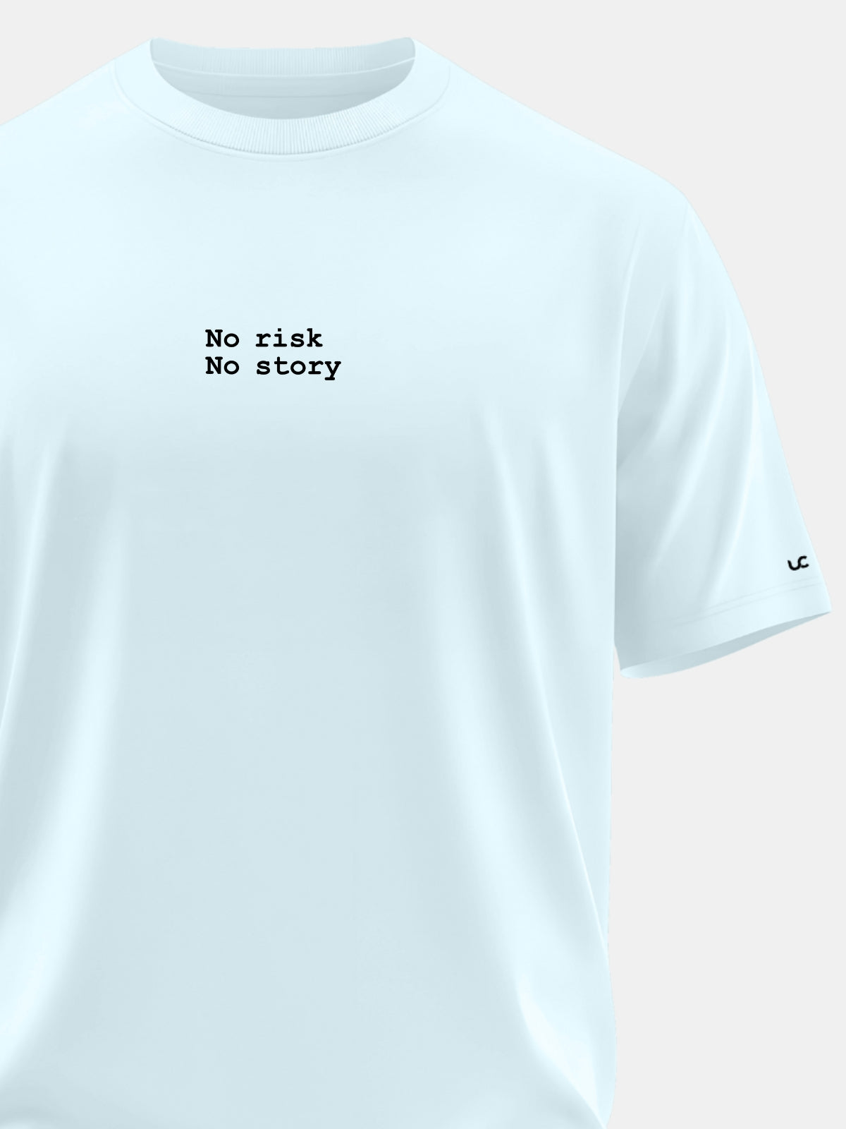 Solid Men's Premium Muscle Fit Cotton Crew T-Shirt No Risk No Story Bubble Blue