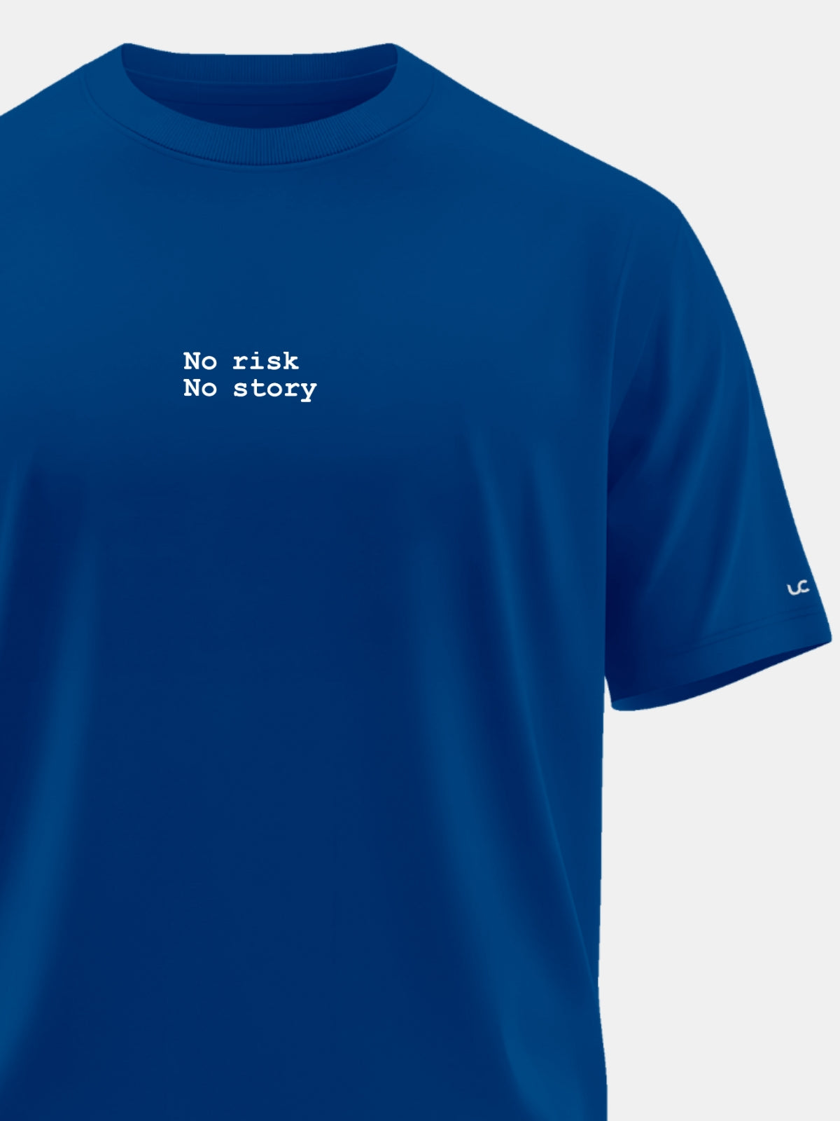 Solid Men's Premium Muscle Fit Cotton Crew T-Shirt No Risk No Story Airforce Blue