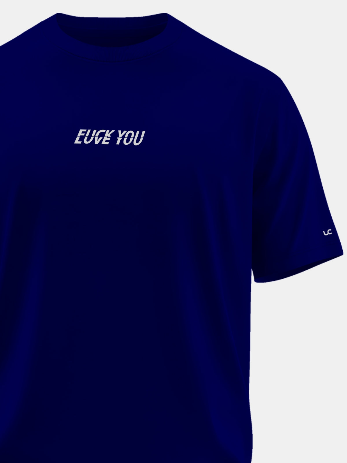 Solid Men's Premium Muscle Fit Cotton Crew T-shirt F You L You Novel Navy