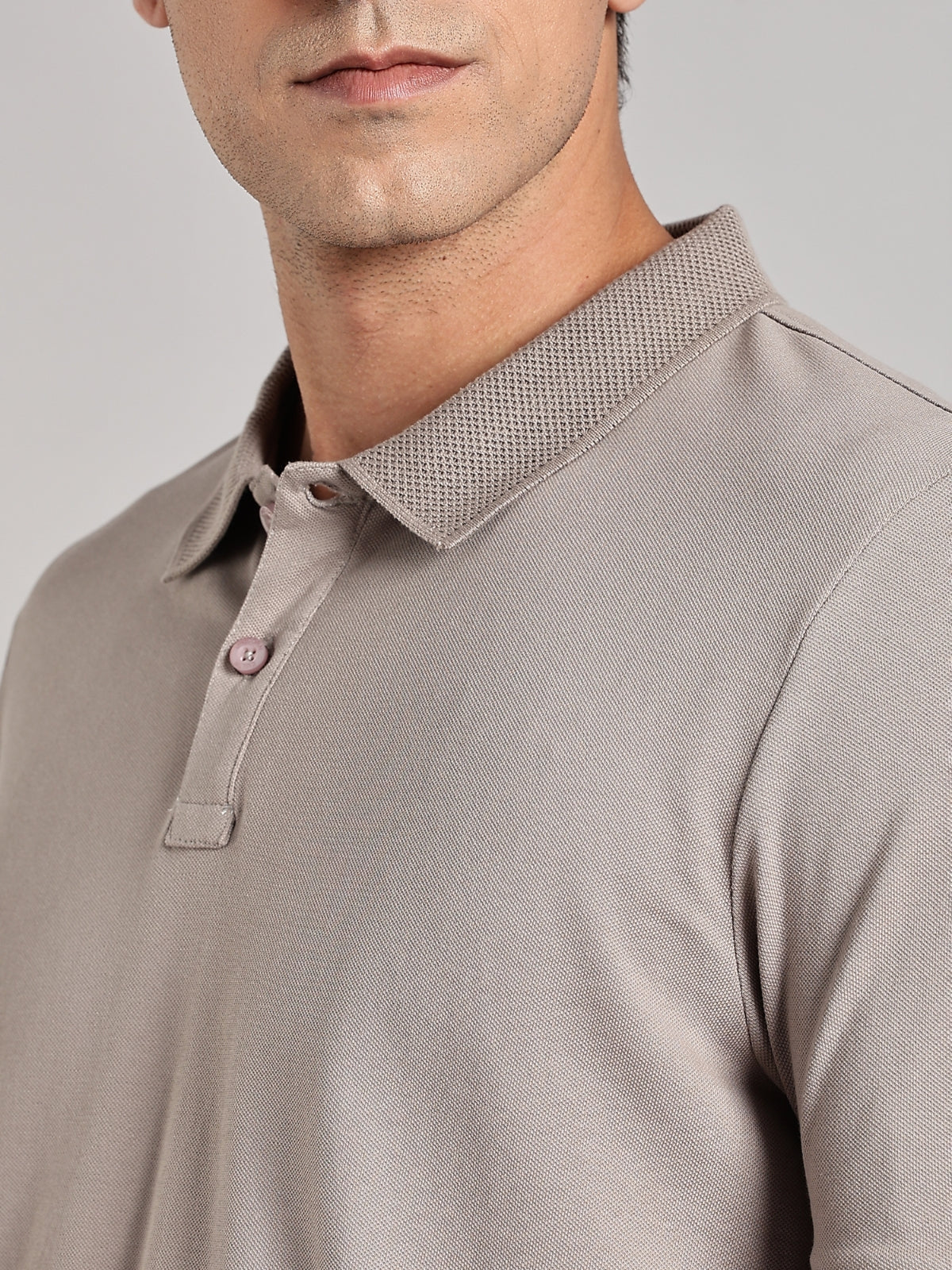 Solid Men's Premium Muscle Fit Cotton Polo T-shirt Atomic Aluminium