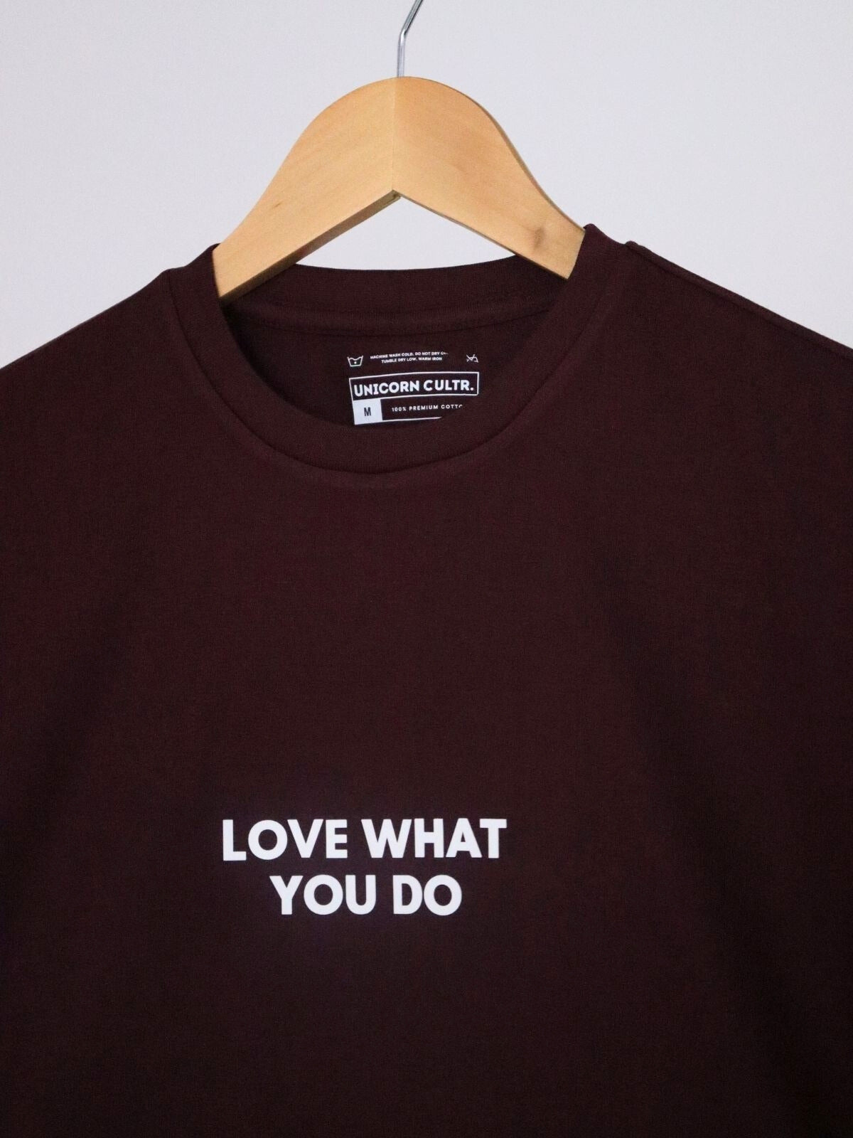Solid Men's Premium Muscle Fit Cotton Crew T-shirt Love What You Do Workday Wine