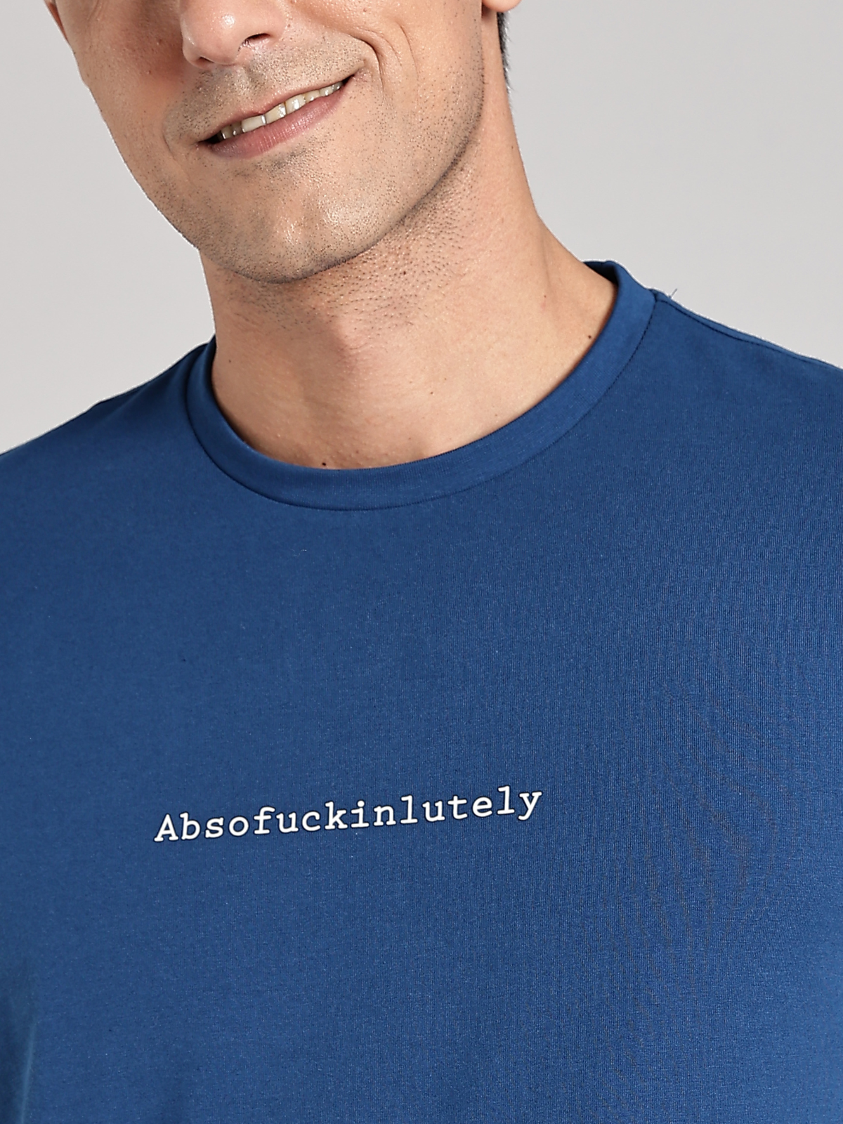 Solid Men's Premium Muscle Fit Cotton Crew T-shirt Absofuckinlutely Airforce Blue