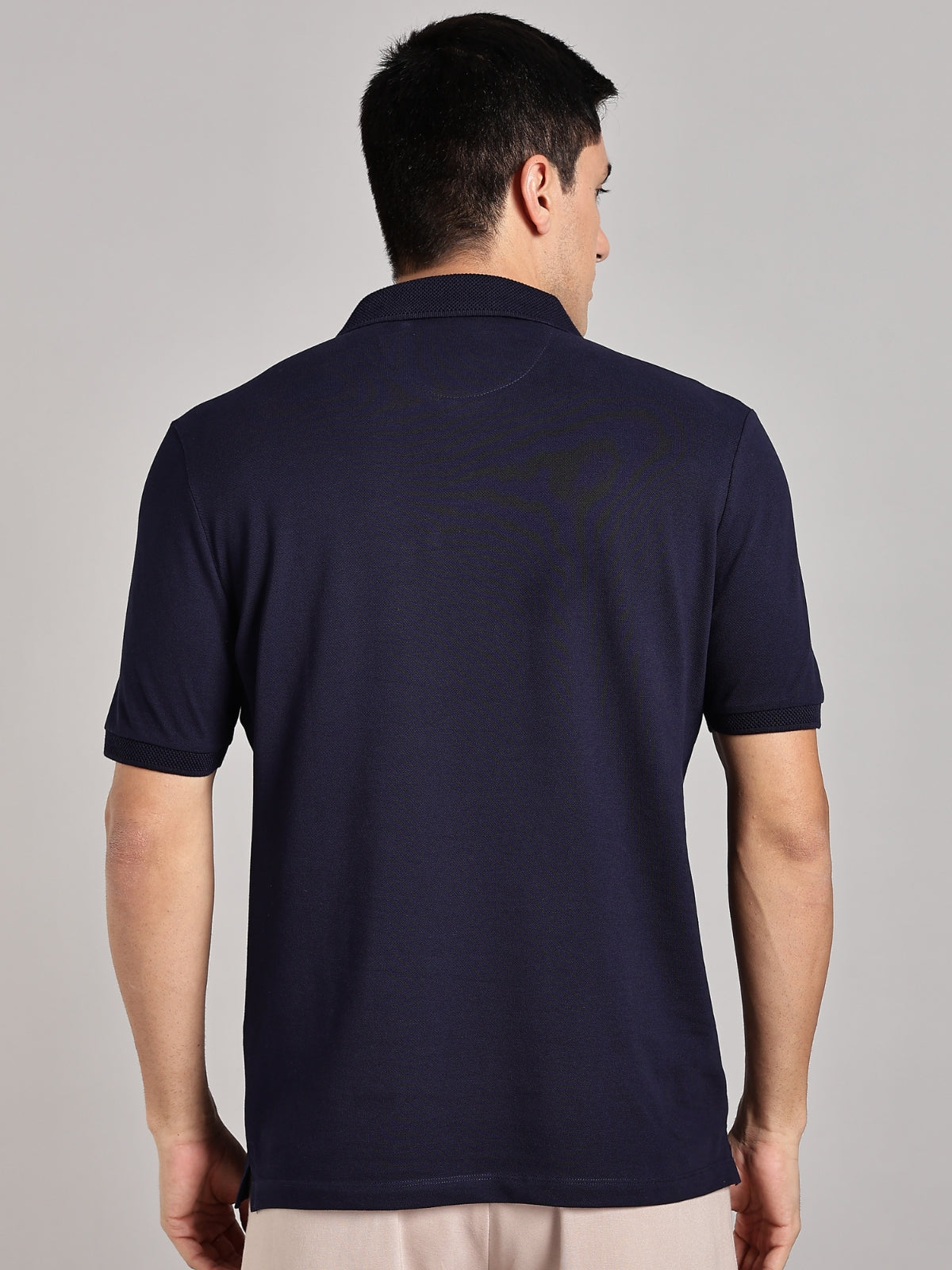Solid Men's Premium Muscle Fit Cotton Polo T-shirt Novel Navy