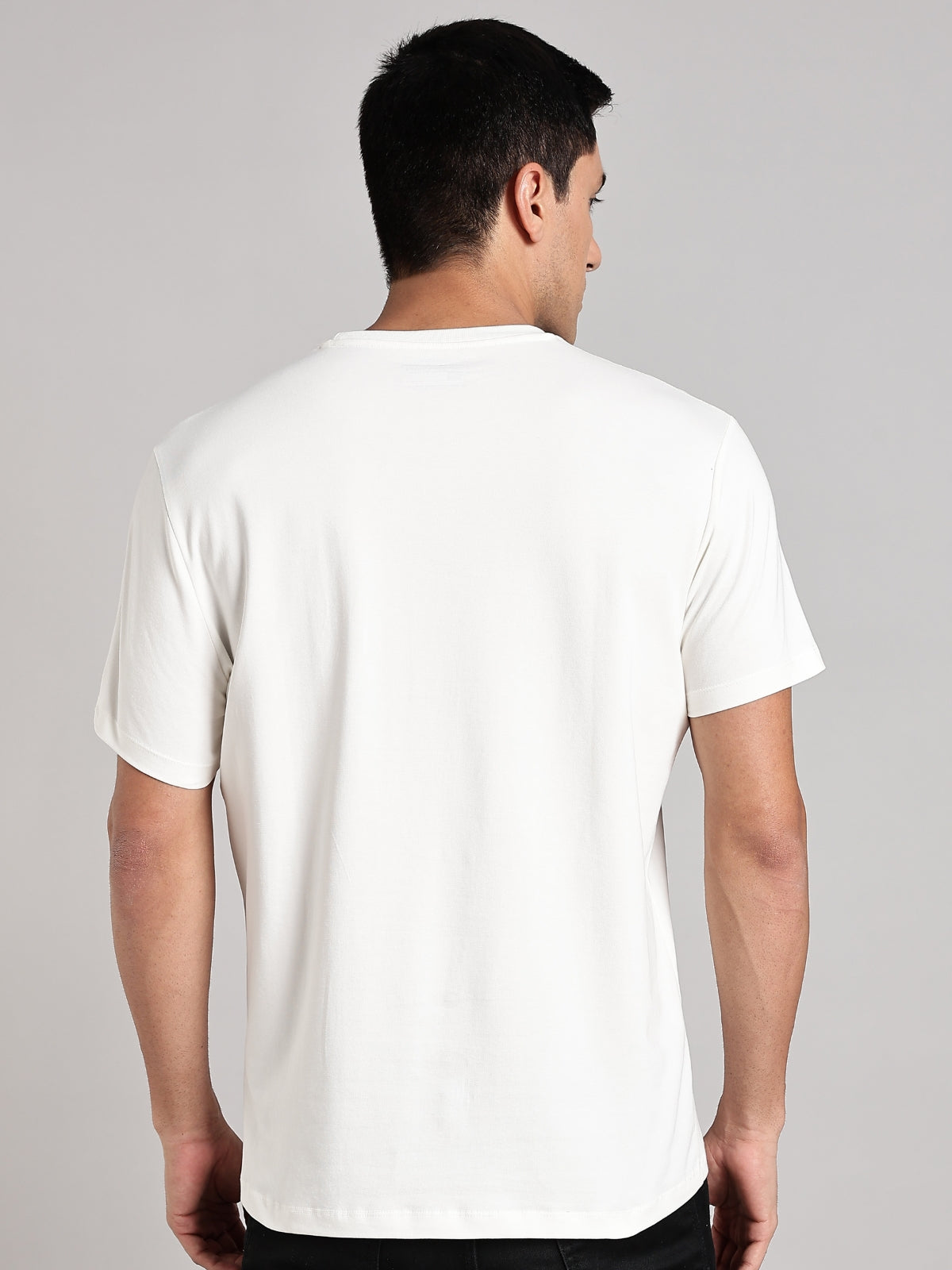 Solid Men's Soft Premium 100% Cotton Crew T-Shirt Mind Matter Whiteboard White