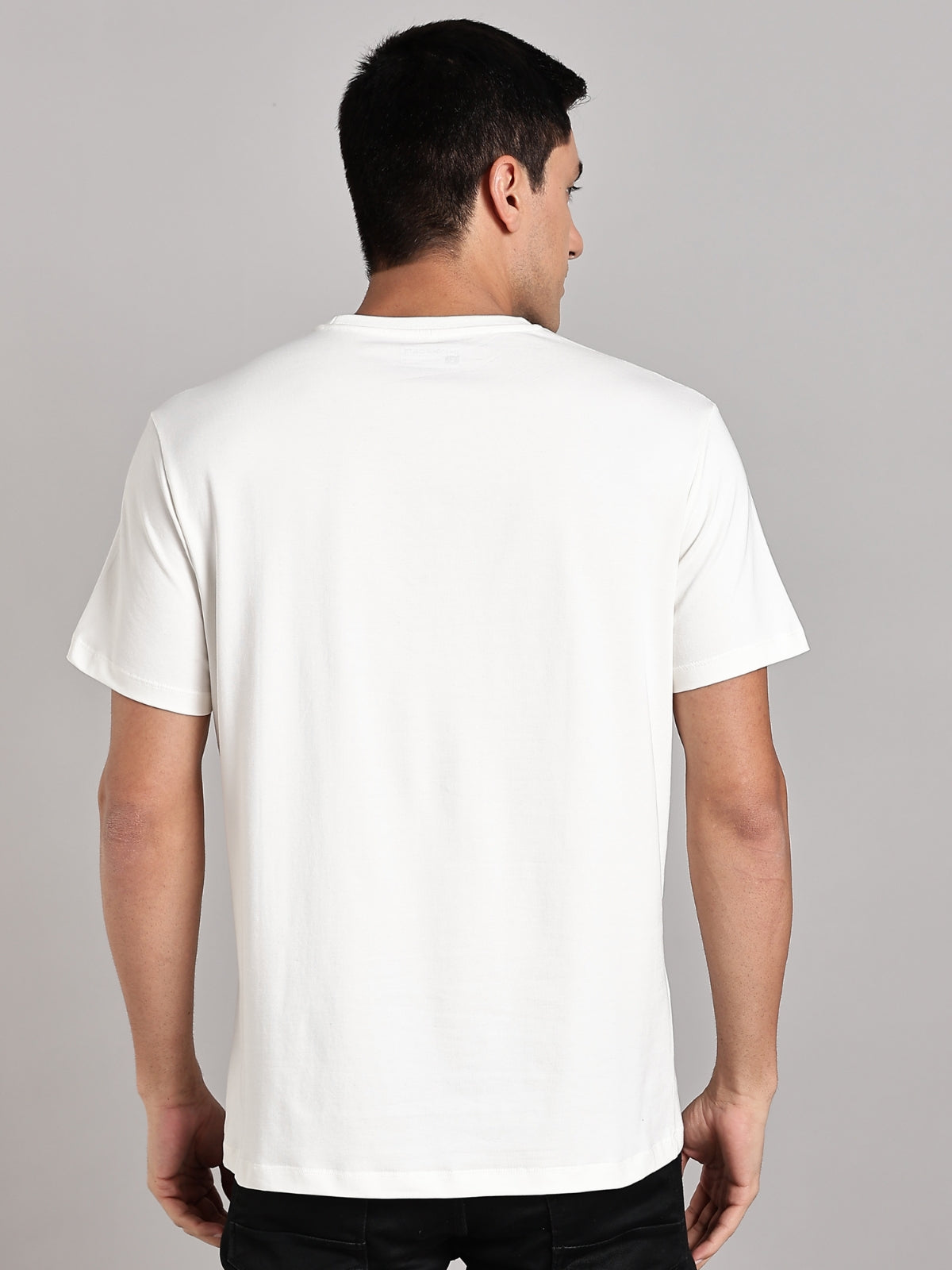 Black UC Signature Men's Premium Muscle Fit Cotton Crew T-Shirt Snow White