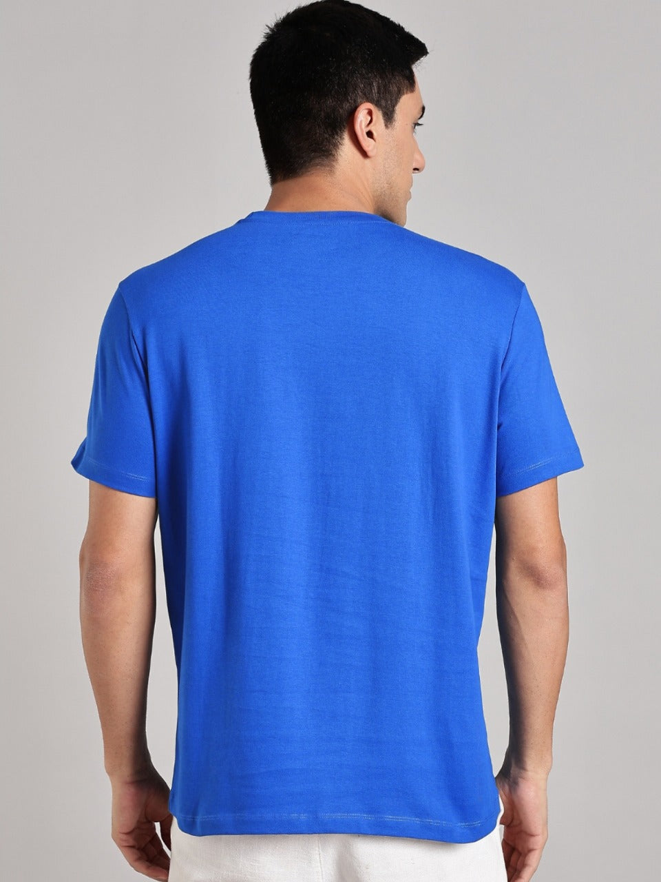 Solid Men's Soft Premium 100% Cotton Crew T-shirt Conquer Ready Royal Blue