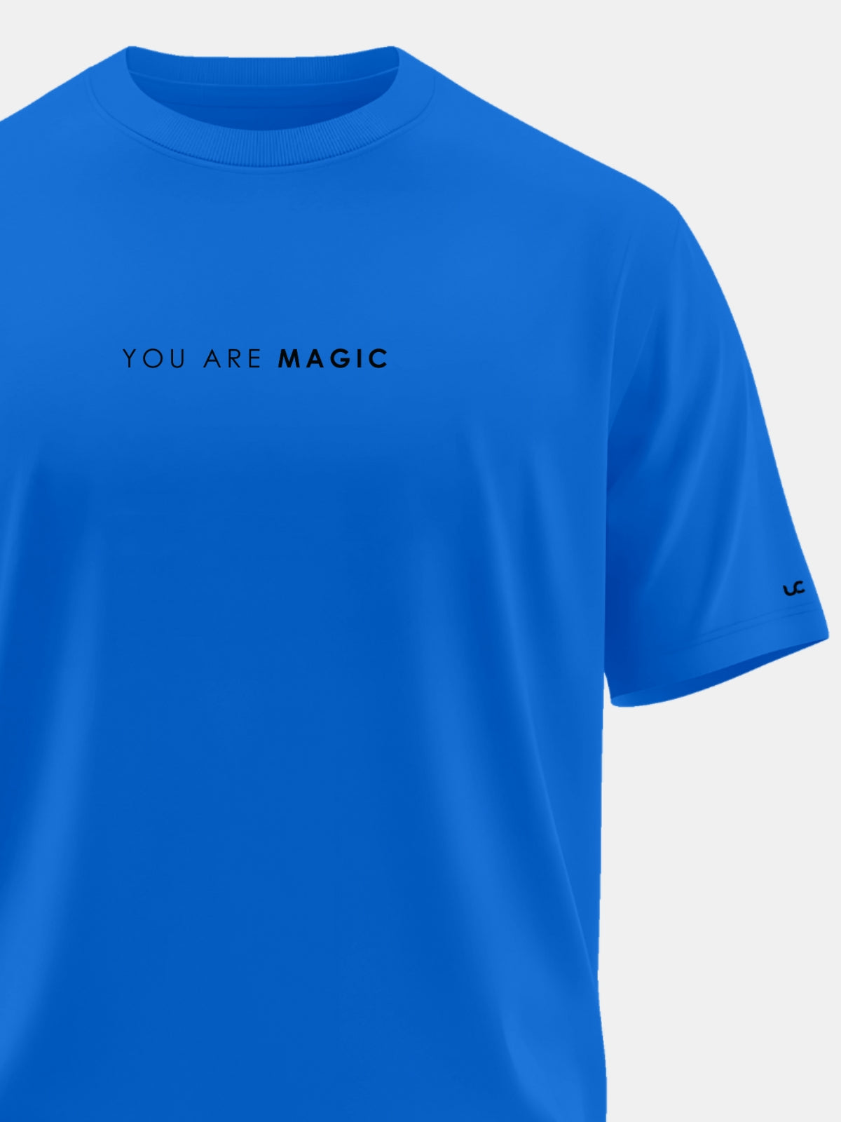 Solid Men's Soft Premium 100% Cotton Crew T-Shirt You are Magic Ready Royal Blue