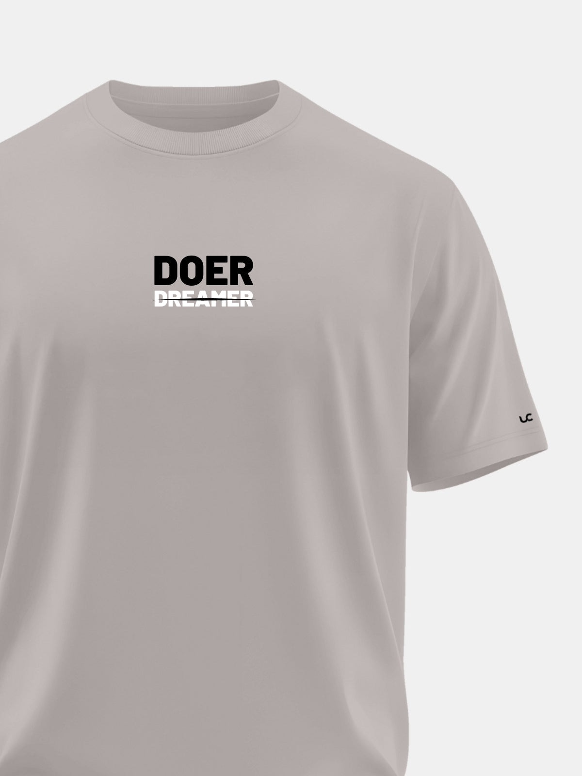 Solid Men's Soft Premium 100% Cotton Crew T-Shirt Doer Dreamer Smoke Melange