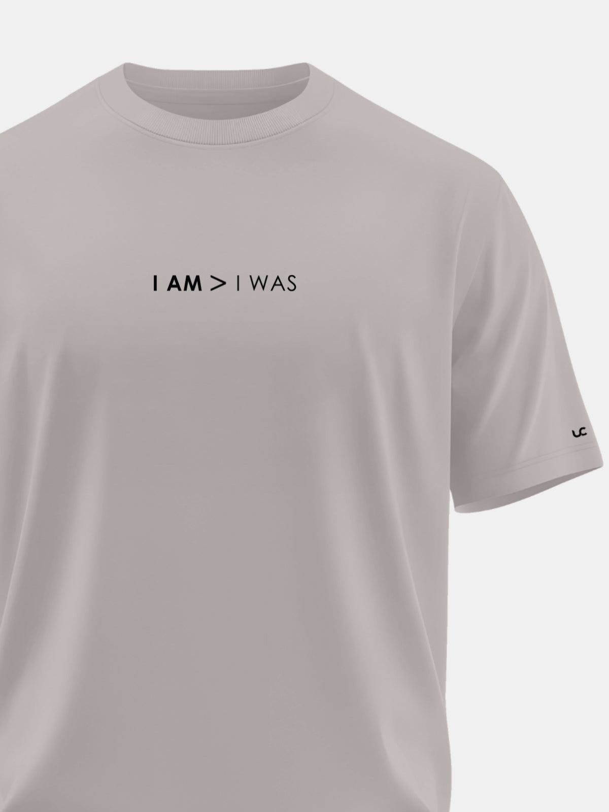 Solid Men's Premium Muscle Fit Cotton Crew T-Shirt I Am > I Was Atomic Aluminium