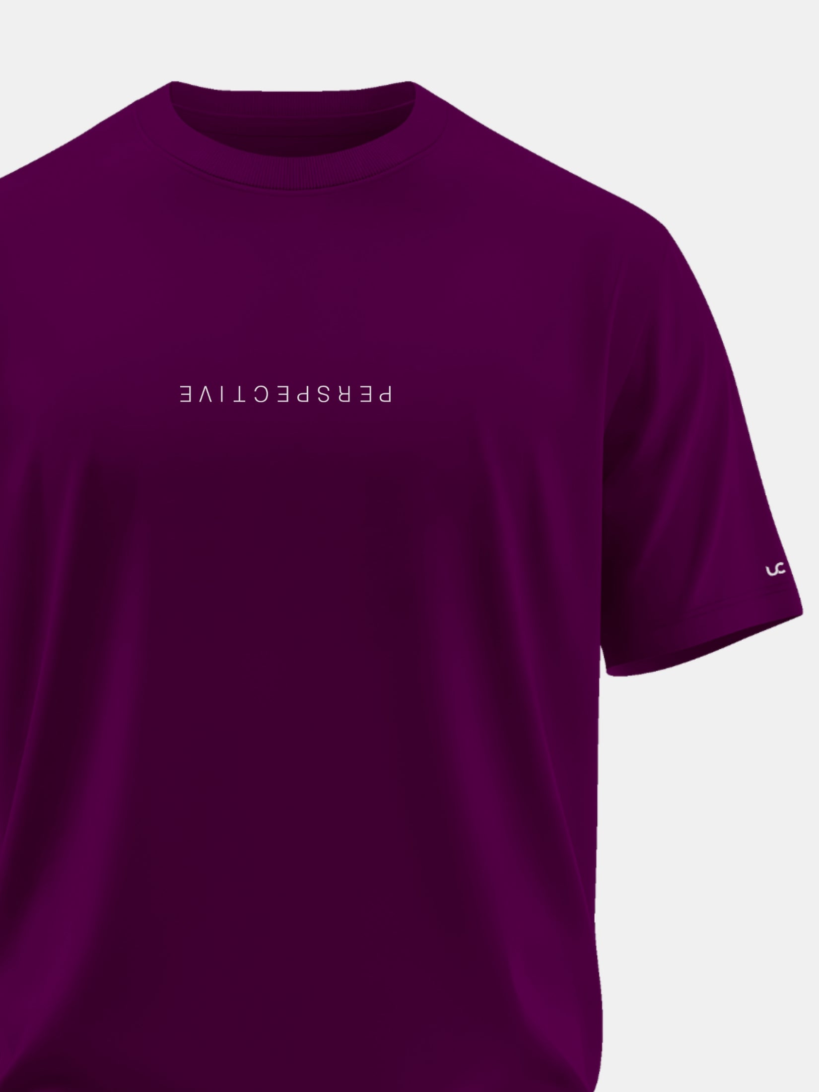 Solid Men's Premium Muscle Fit Cotton Crew T-shirt Perspective Workday Wine