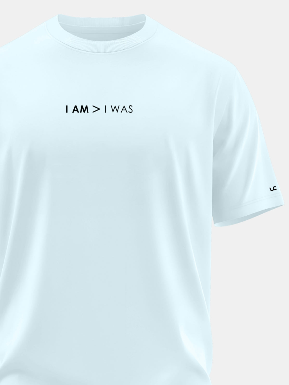 Solid Men's Premium Muscle Fit Cotton Crew T-Shirt I Am > I Was Bubble Blue
