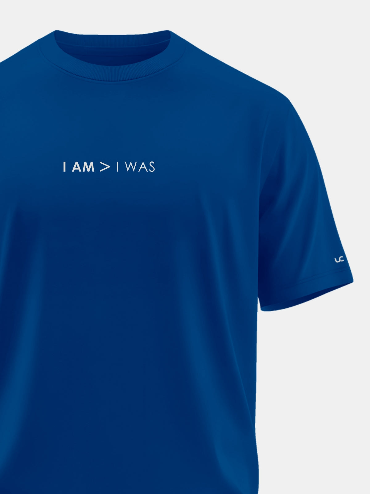 Solid Men's Premium Muscle Fit Cotton Crew T-Shirt I Am > I Was Airforce Blue