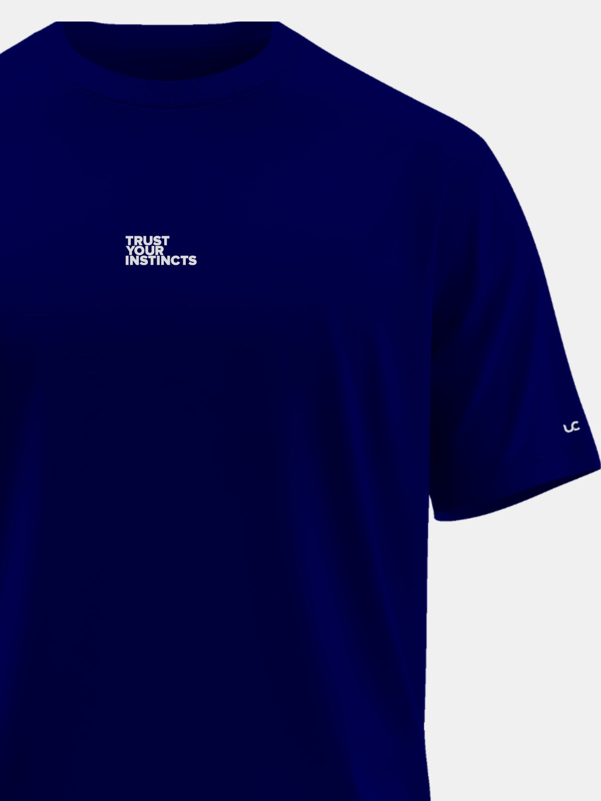 Solid Men's Premium Muscle Fit Cotton Crew T-shirt Trust Your Instincts Novel Navy