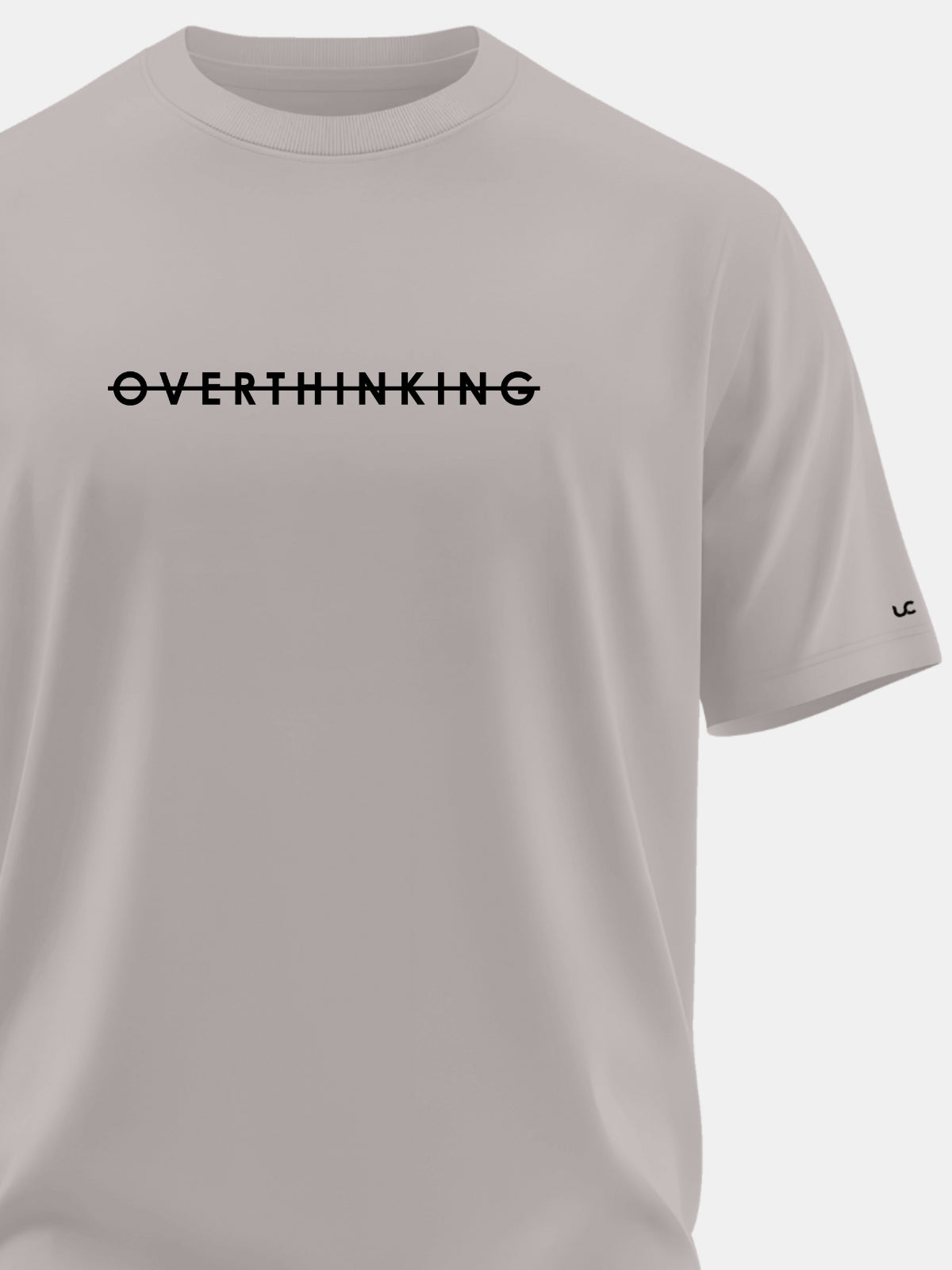 Solid Men's Premium Muscle Fit Cotton Crew T-Shirt Overthinking Atomic Aluminium