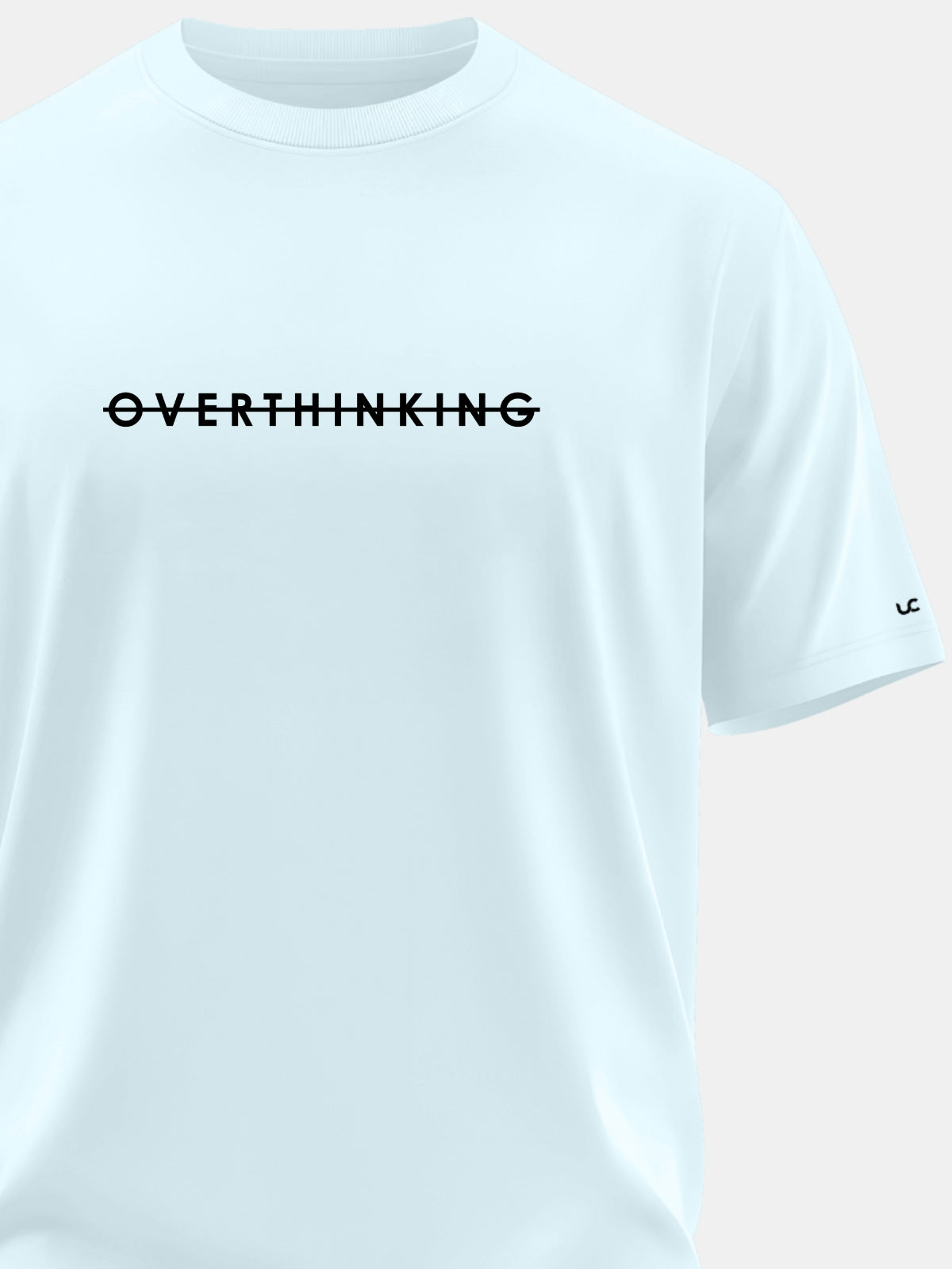 Solid Men's Premium Muscle Fit Cotton Crew T-Shirt Overthinking Bubble Blue