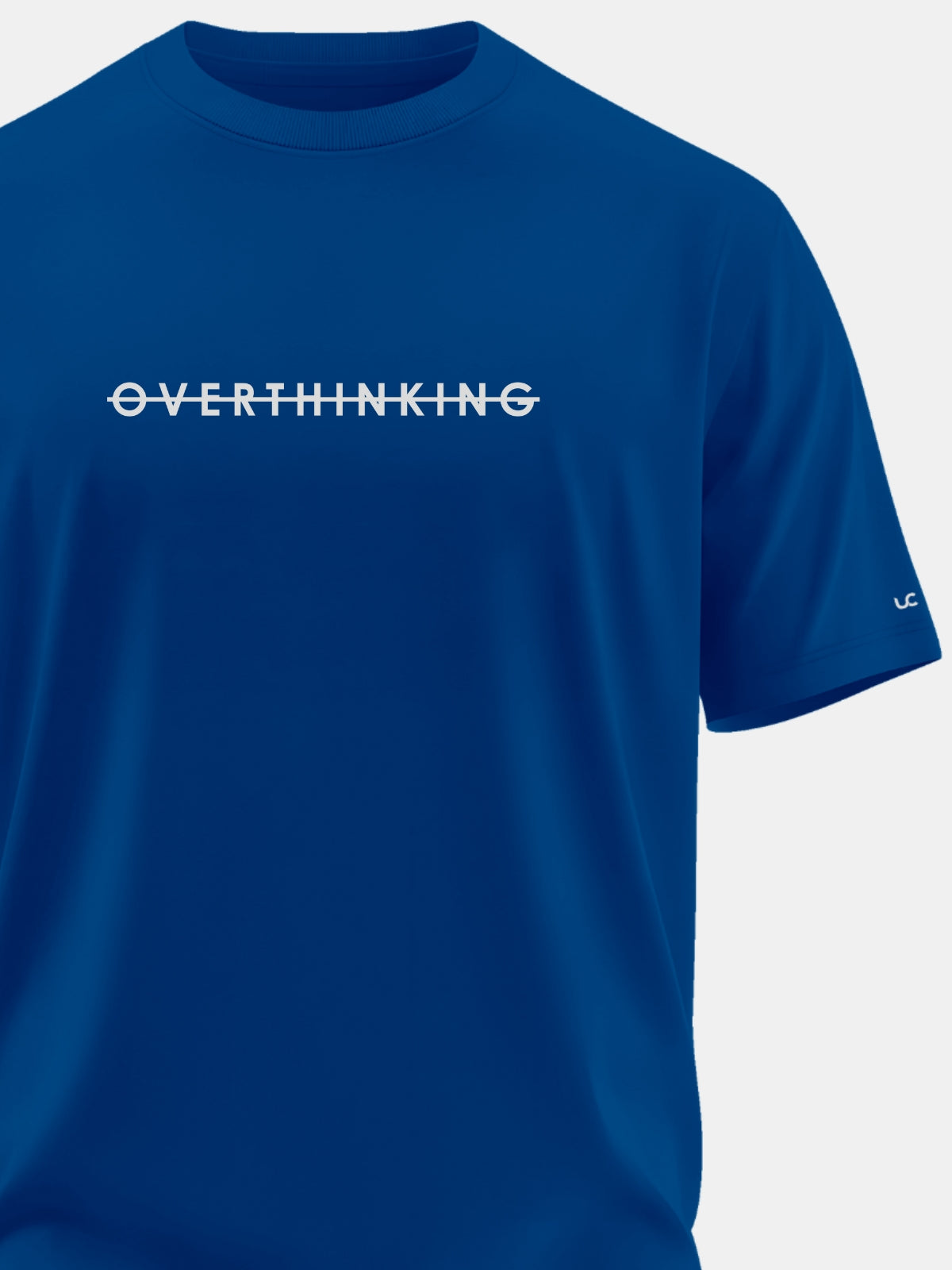 Solid Men's Premium Muscle Fit Cotton Crew T-Shirt Overthinking Airforce Blue
