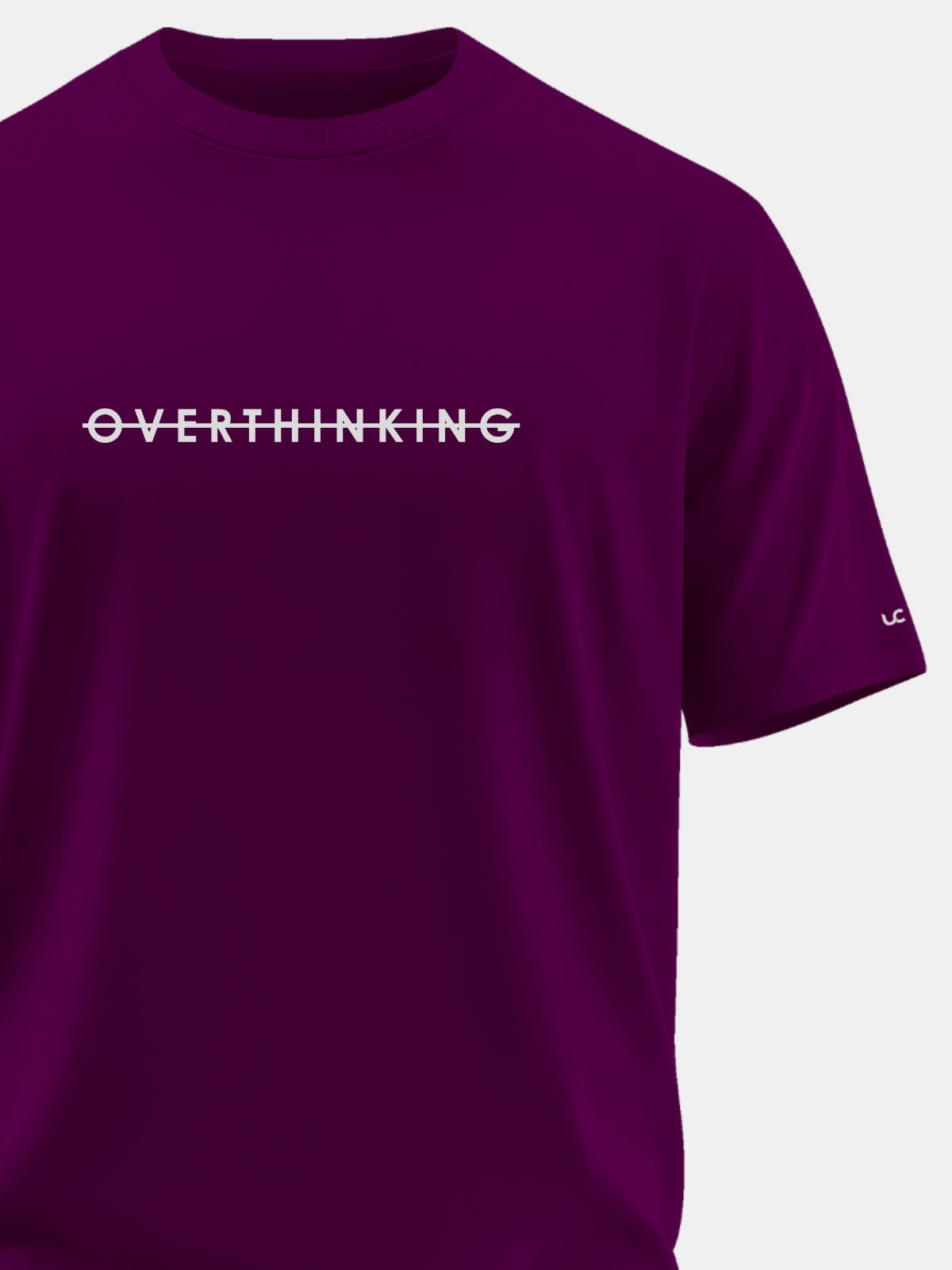 Solid Men's Premium Muscle Fit Cotton Crew T-Shirt Overthinking Workday Wine
