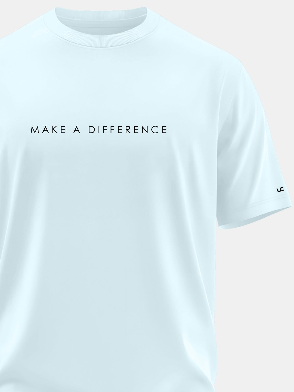 Solid Men's Premium Muscle Fit Cotton Crew T-Shirt Make A Difference Bubble Blue