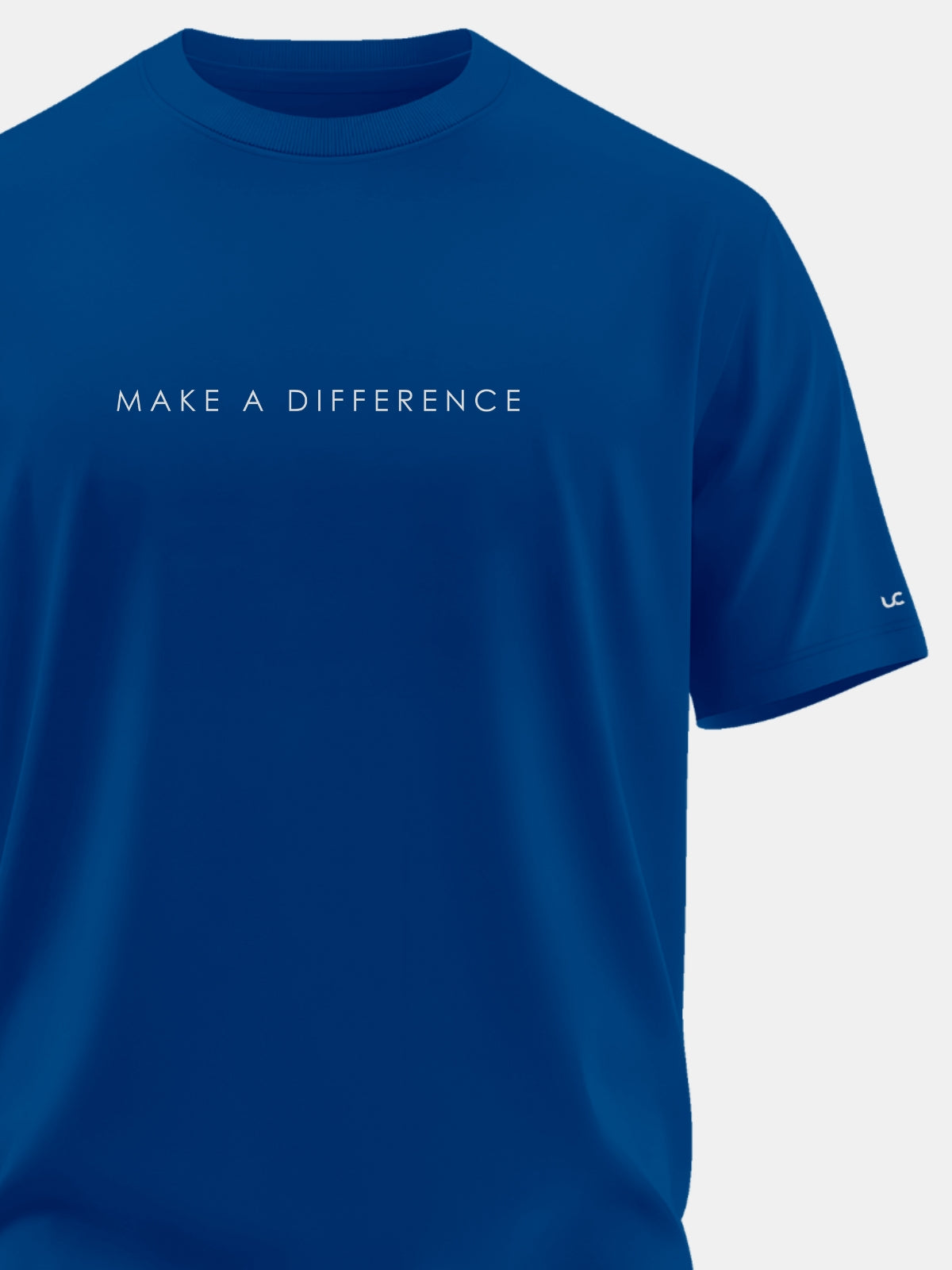 Solid Men's Premium Muscle Fit Cotton Crew T-Shirt Make A Difference Airforce Blue