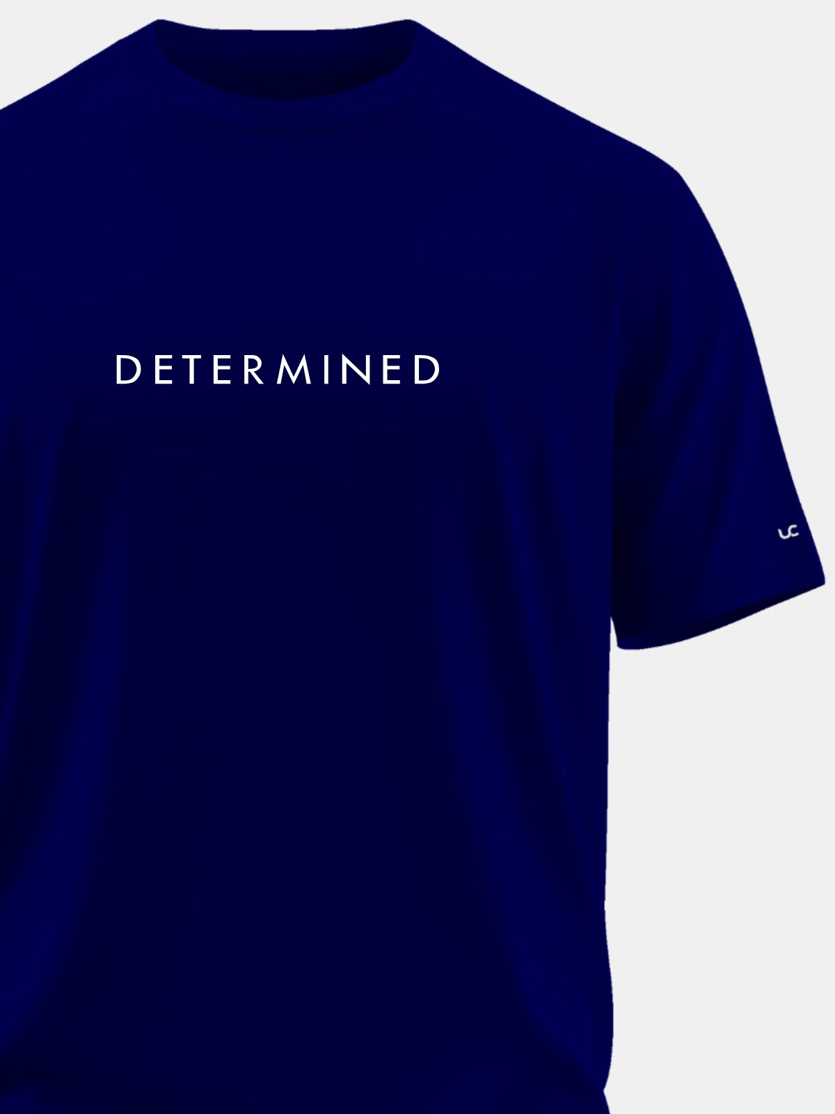 Solid Men's Premium Muscle Fit Cotton Crew T-Shirt Determined Novel Navy