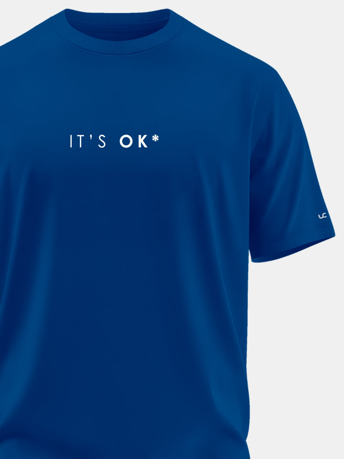 Solid Men's Premium Muscle Fit Cotton Crew T-shirt It's Ok Airforce Blue