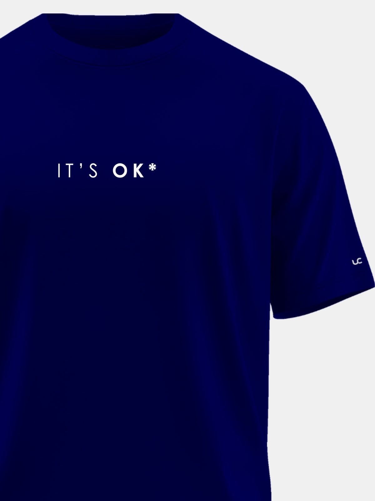 Solid Men's Premium Muscle Fit Cotton Crew T-shirt It's Ok Novel Navy