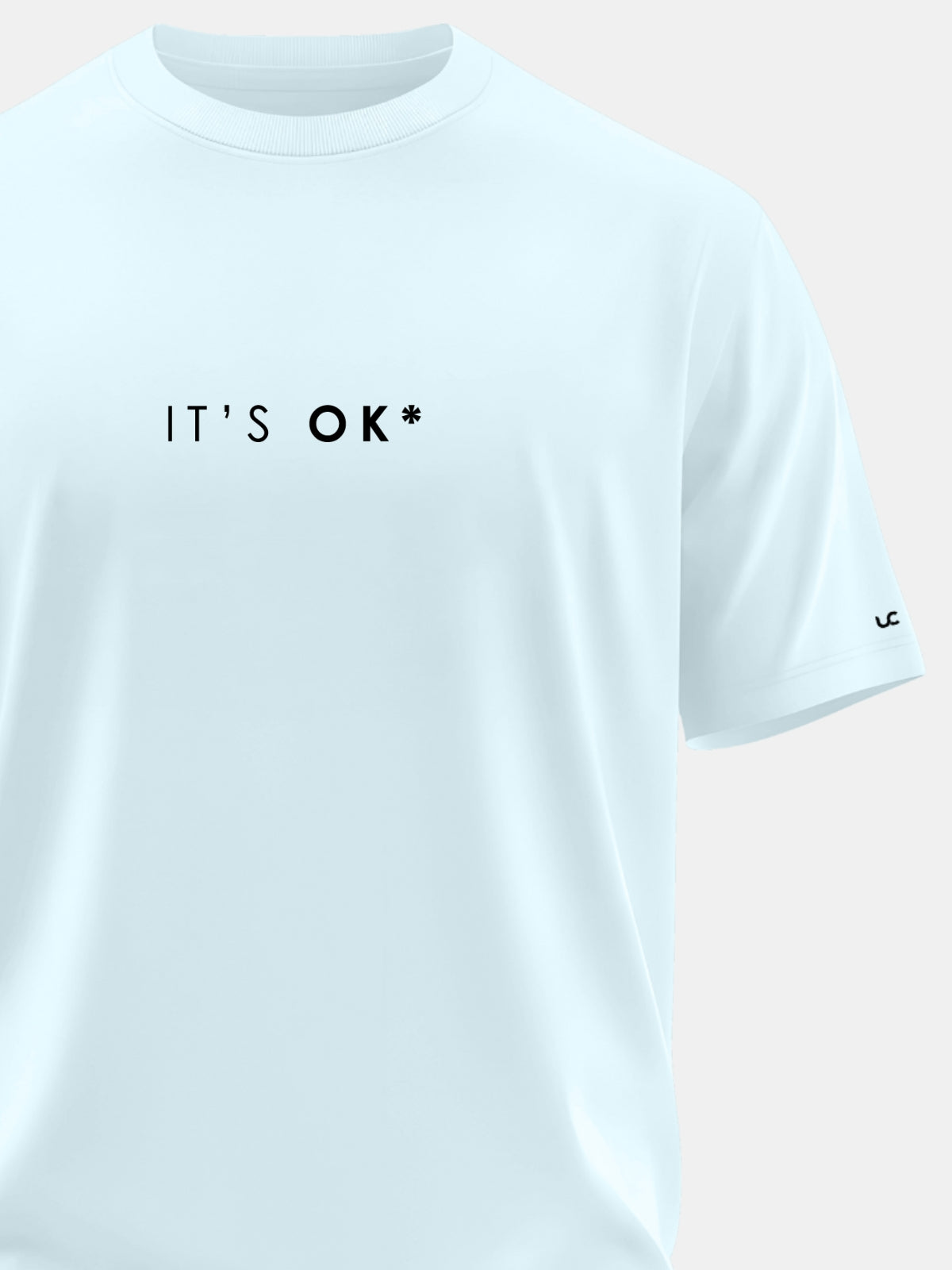 Solid Men's Premium Muscle Fit Cotton Crew T-shirt It's Ok Bubble Blue