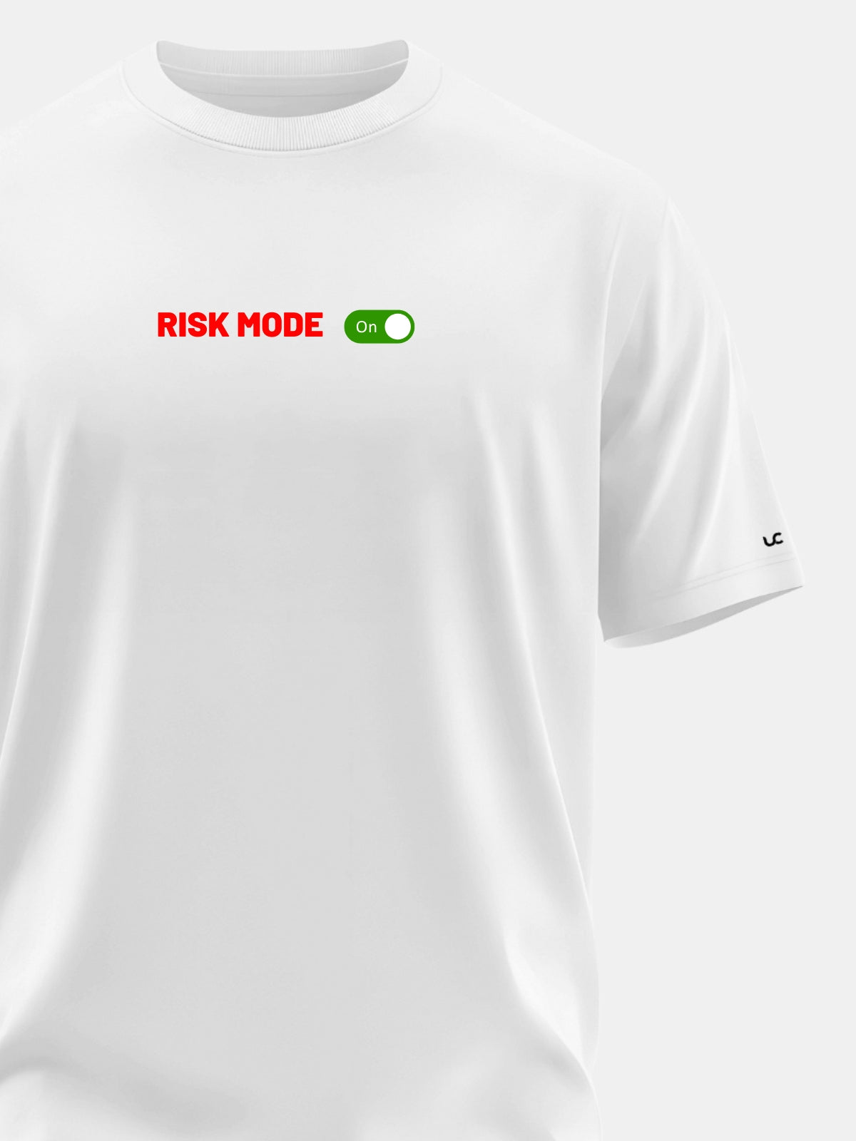 Solid  Men's Soft Premium 100% Cotton Crew T-Shirt Risk Mode Whiteboard White