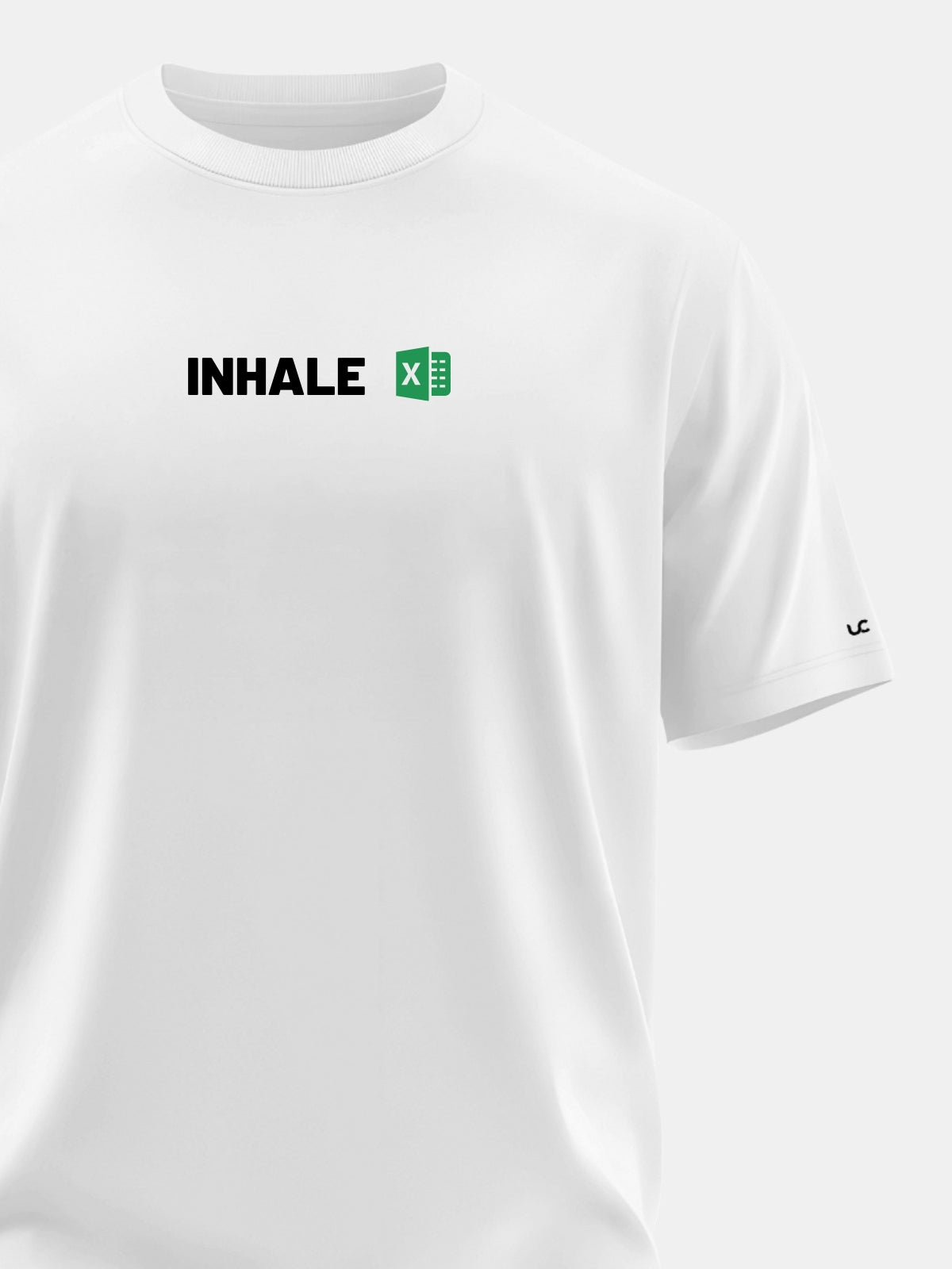 Solid Men's Soft Premium 100% Cotton Crew T-Shirt Inhale Whiteboard White