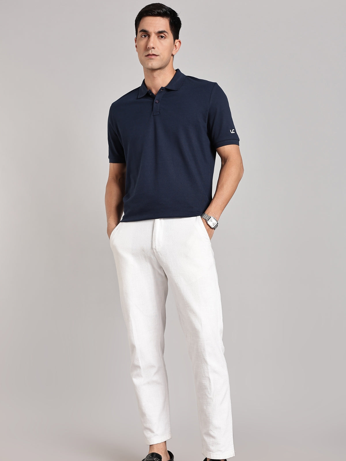 Solid Men's Soft Premium 100% Cotton Polo T-Shirt Novel Navy
