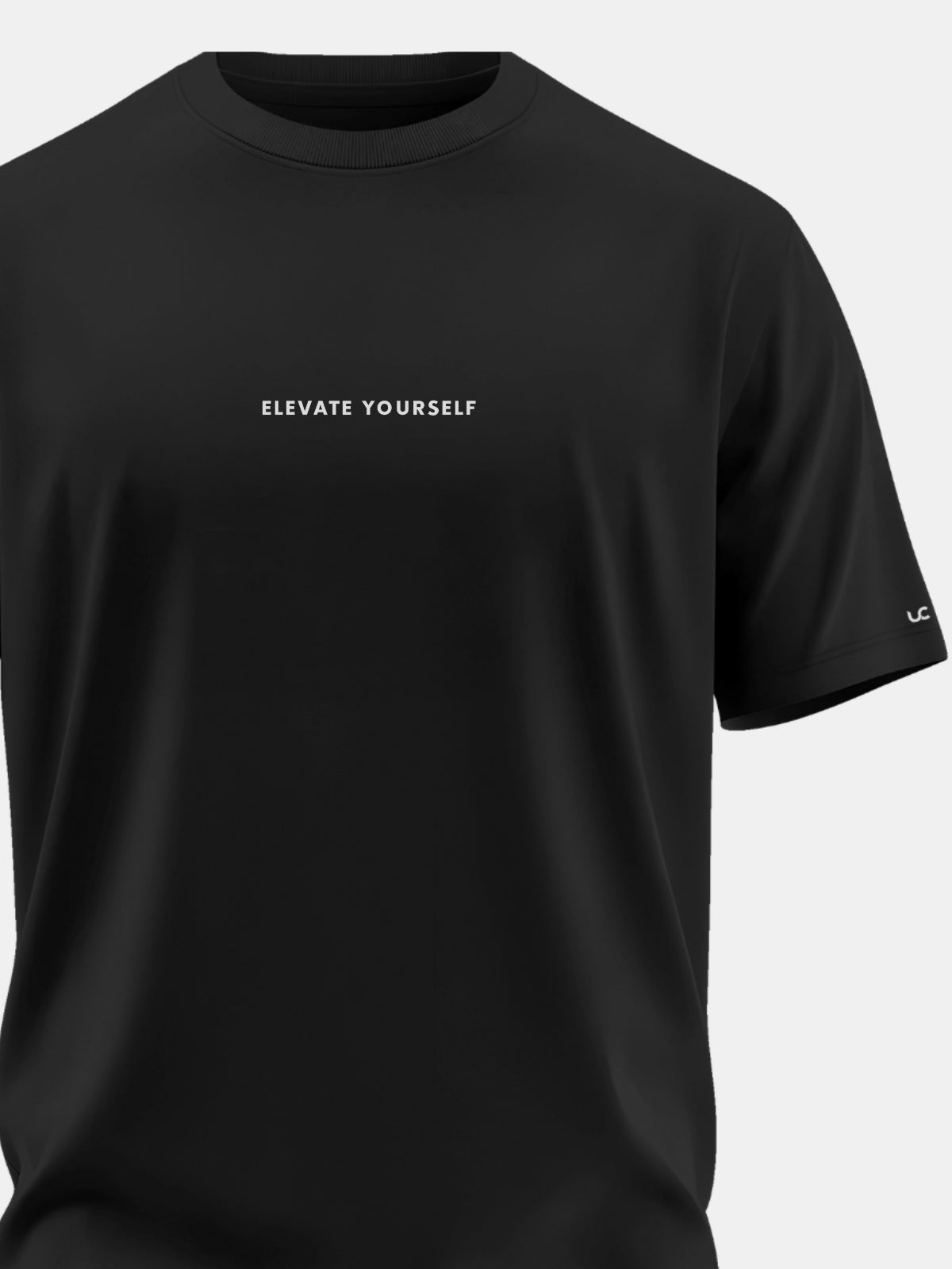 Solid Men's Premium Muscle Fit Cotton Crew T-shirt Elevate Yourself Brave Black