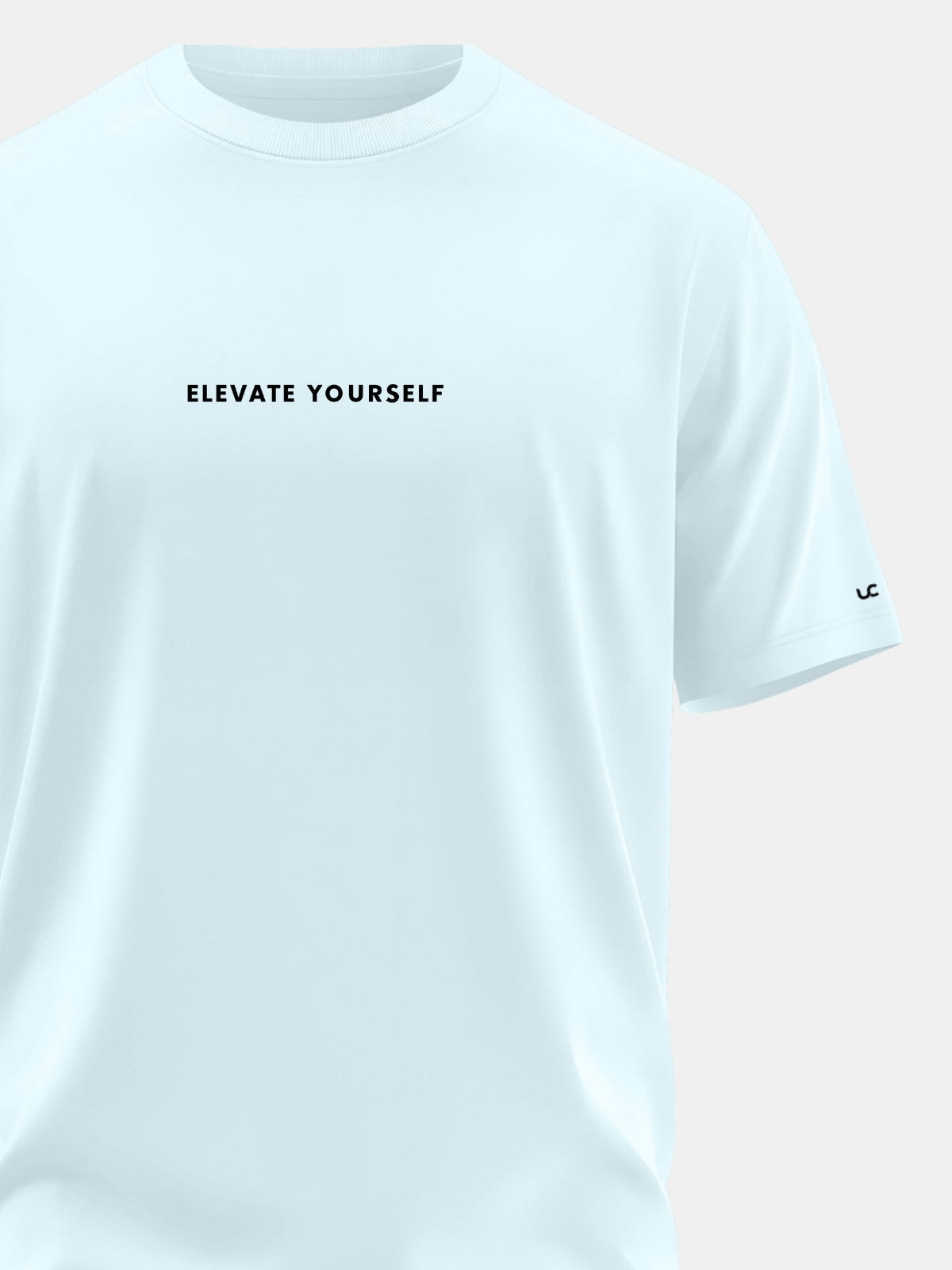 Solid Men's Premium Muscle Fit Cotton Crew T-shirt Elevate Yourself Bubble Blue