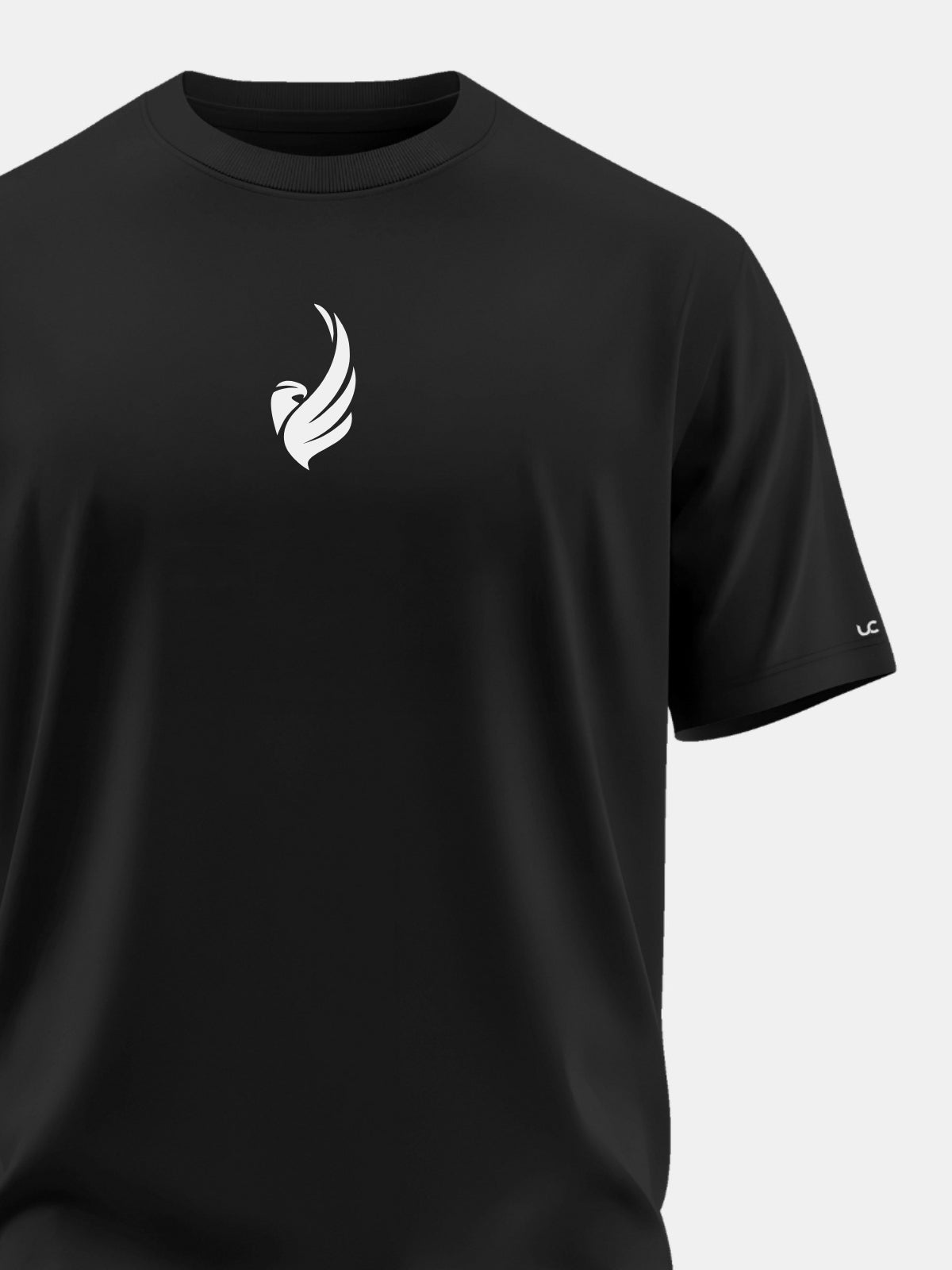 Solid Men's Soft Premium 100% Cotton Crew T-Shirt Eagle Wing Brave Black