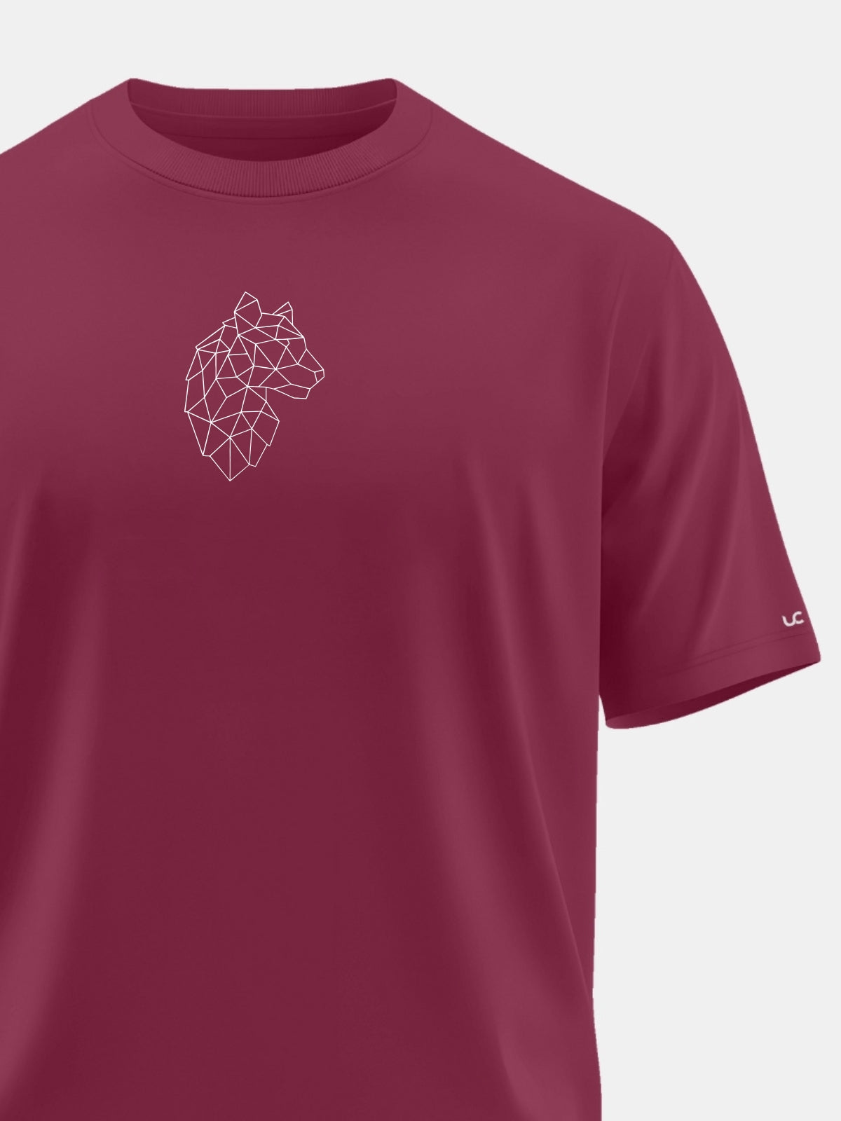 Solid Men's Soft Premium 100% Cotton Crew T-Shirt Geometrical Cheeta Mission Maroon