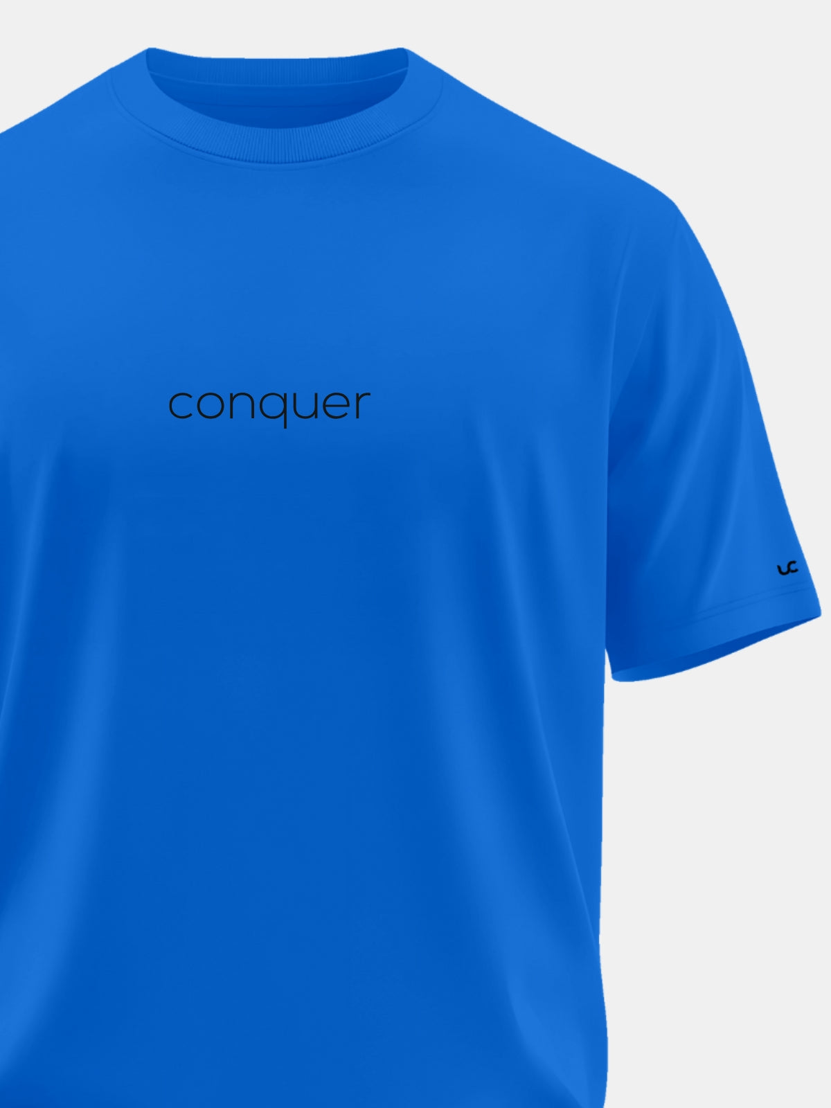 Solid Men's Soft Premium 100% Cotton Crew T-shirt Conquer Ready Royal Blue