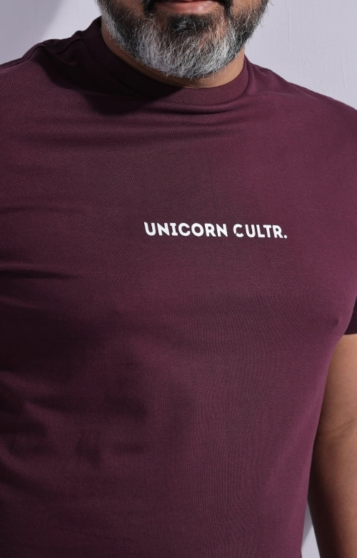 White UC Signature Men's Premium Muscle Fit Cotton Crew T-shirt Workday Wine