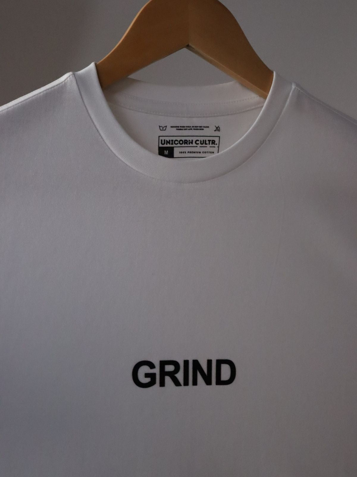 Solid Men's Premium Muscle Fit Cotton Crew T-shirt Grind Chalk White