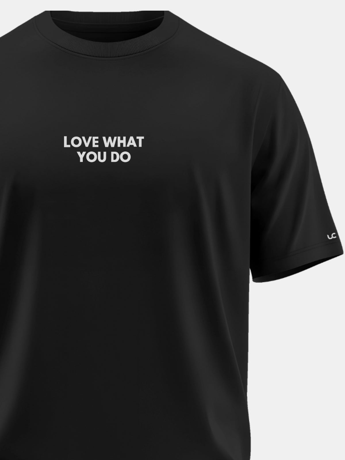 Solid Men's Premium Muscle Fit Cotton Crew T-shirt Love What You Do Brave Black
