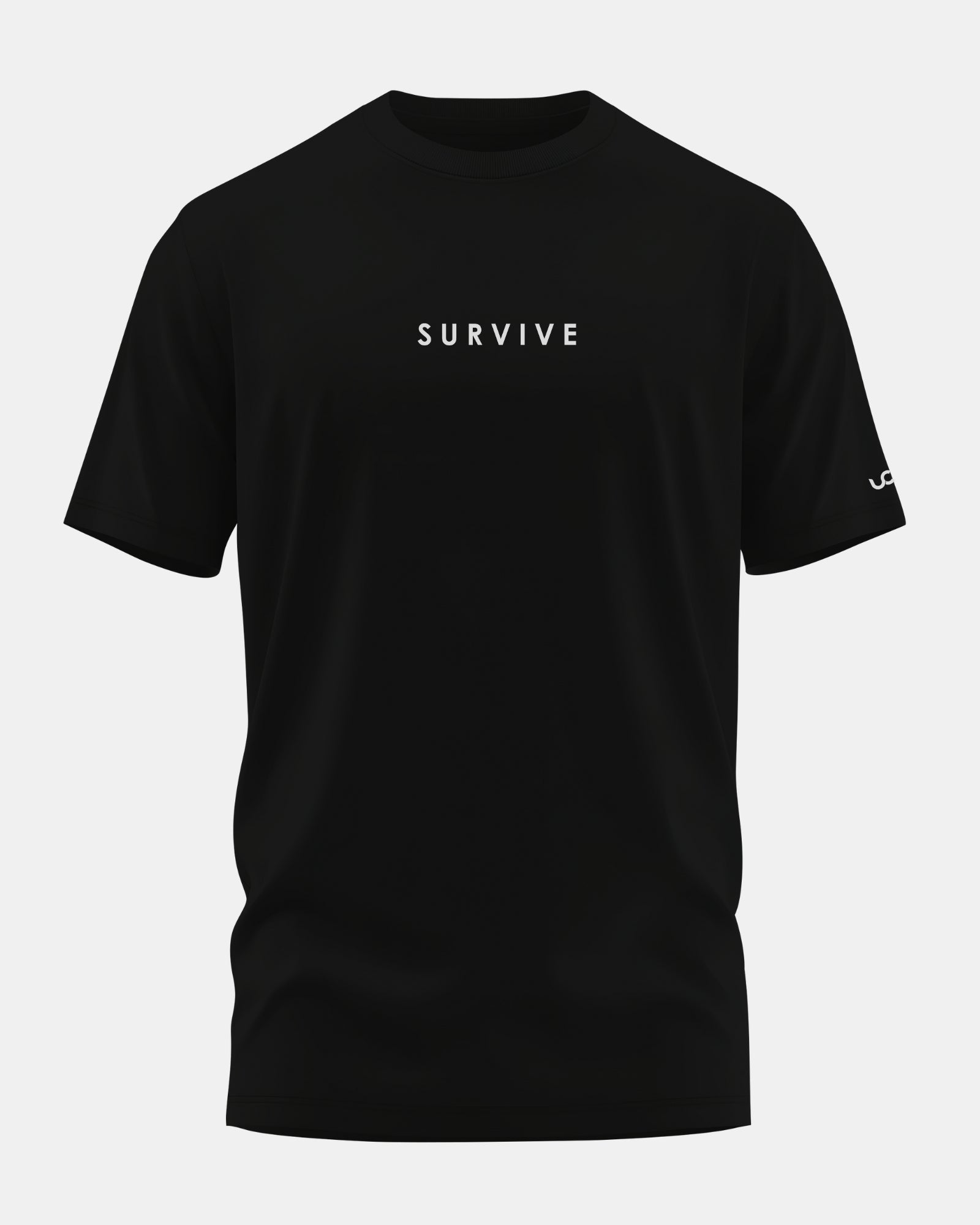 Solid Men's Premium Muscle Fit Cotton Crew T-shirt Survive Brave Black